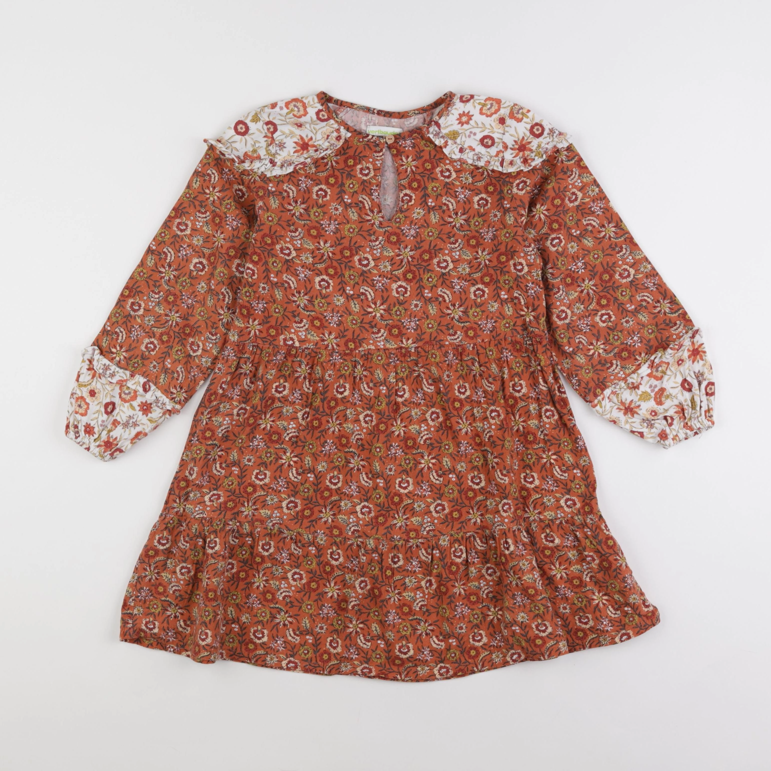 Vertbaudet - robe orange - 8 ans