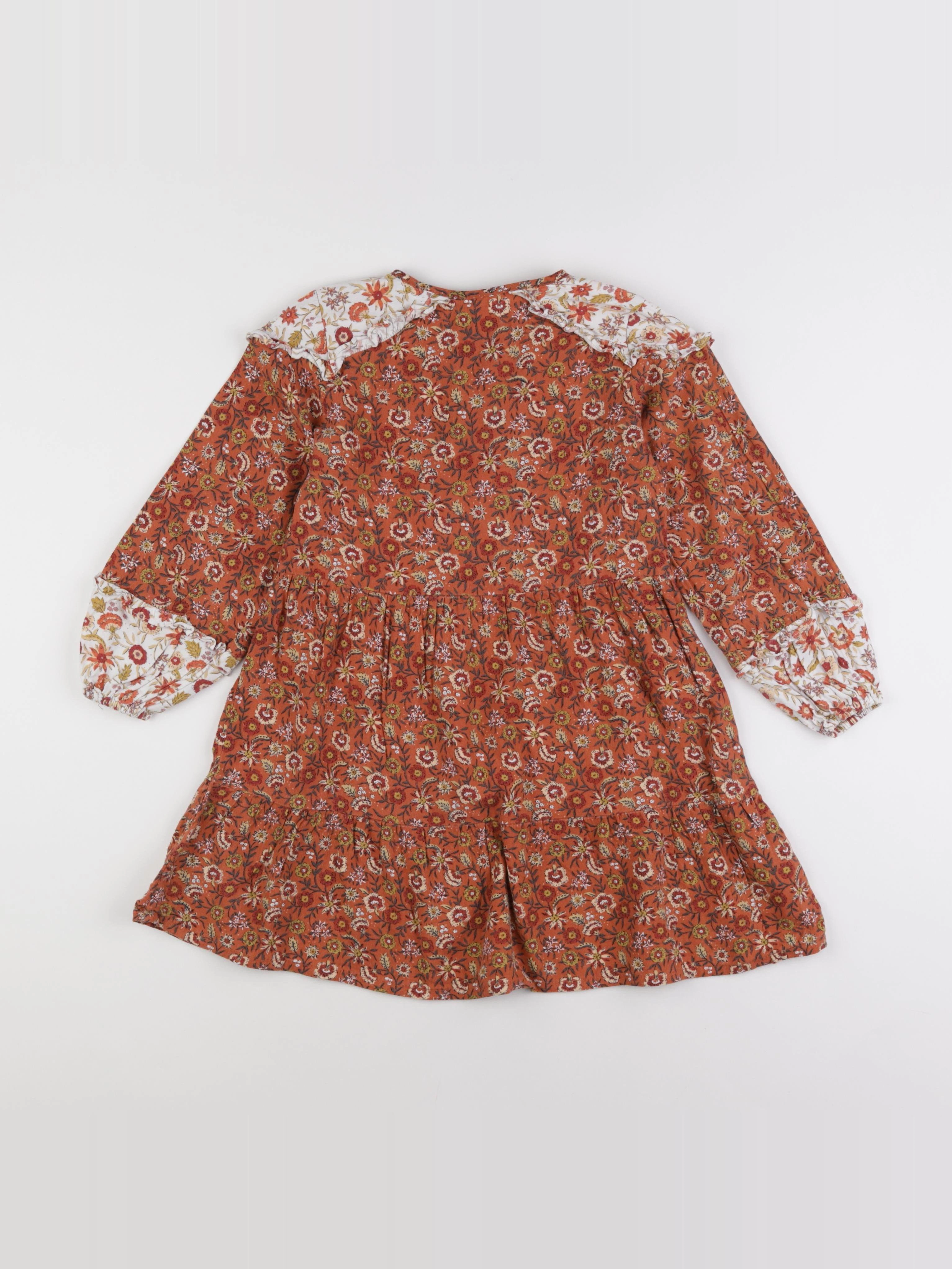 Vertbaudet - robe orange - 8 ans