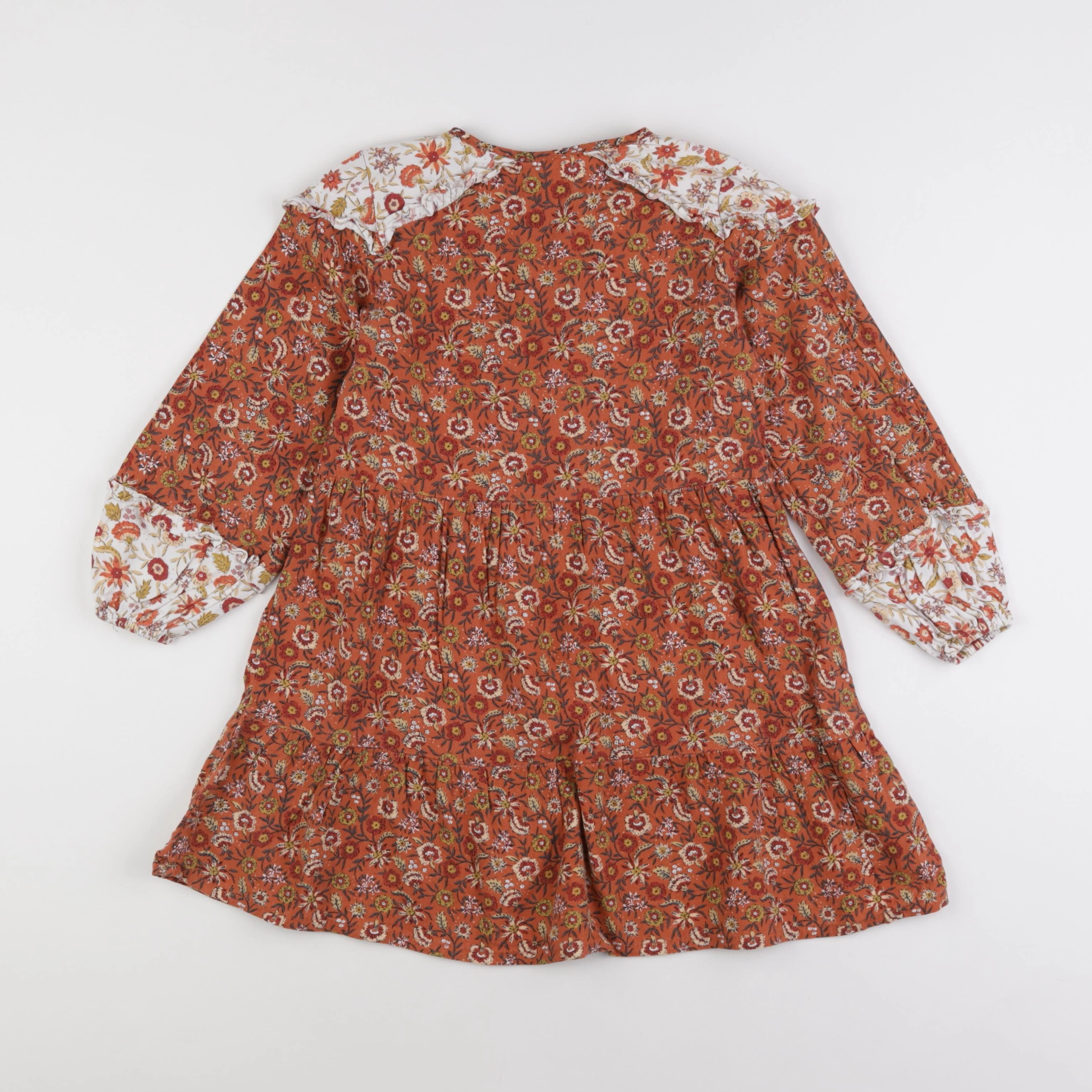Vertbaudet - robe orange - 8 ans
