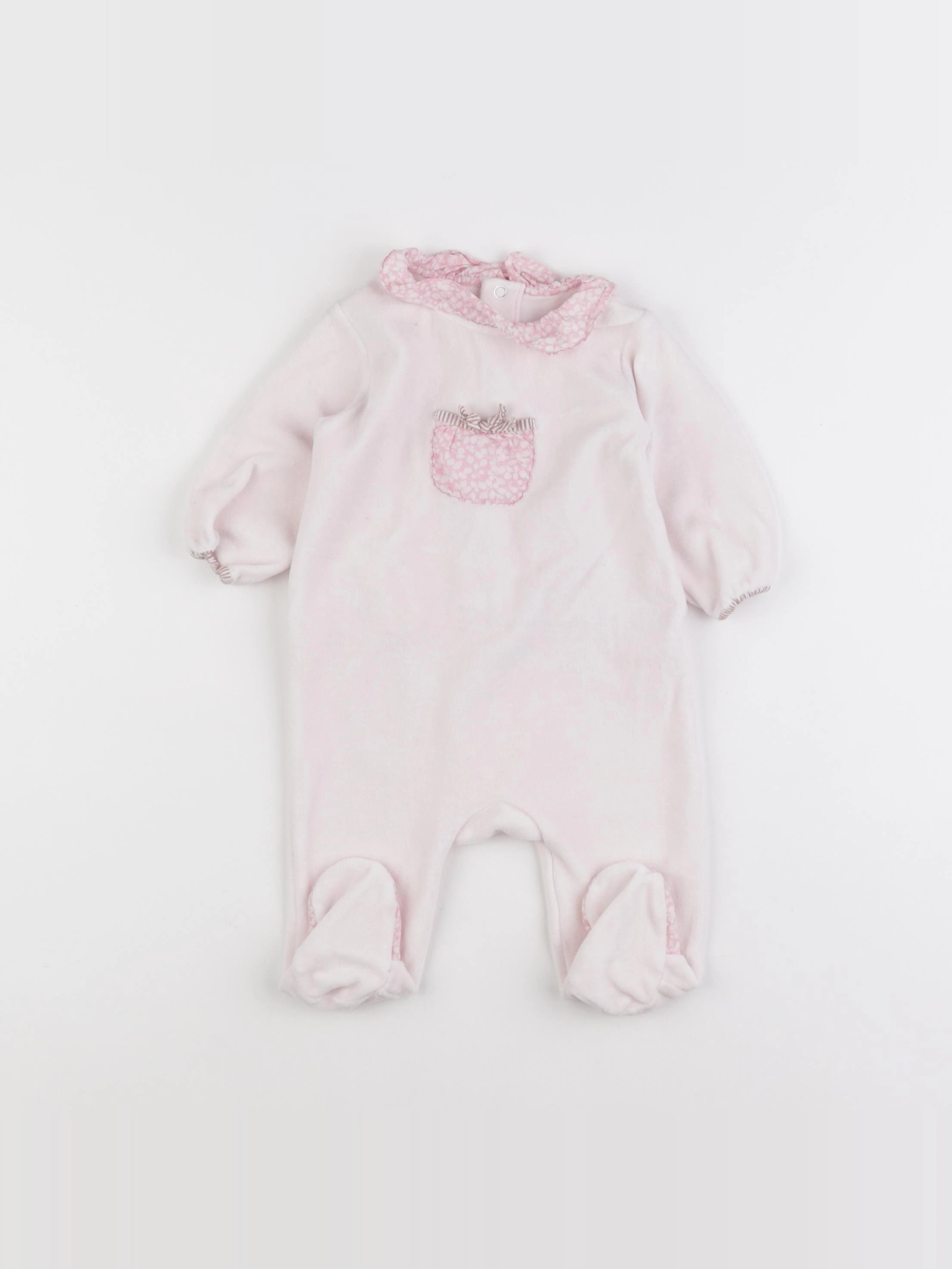 Jacadi - pyjama velours rose - 6 mois