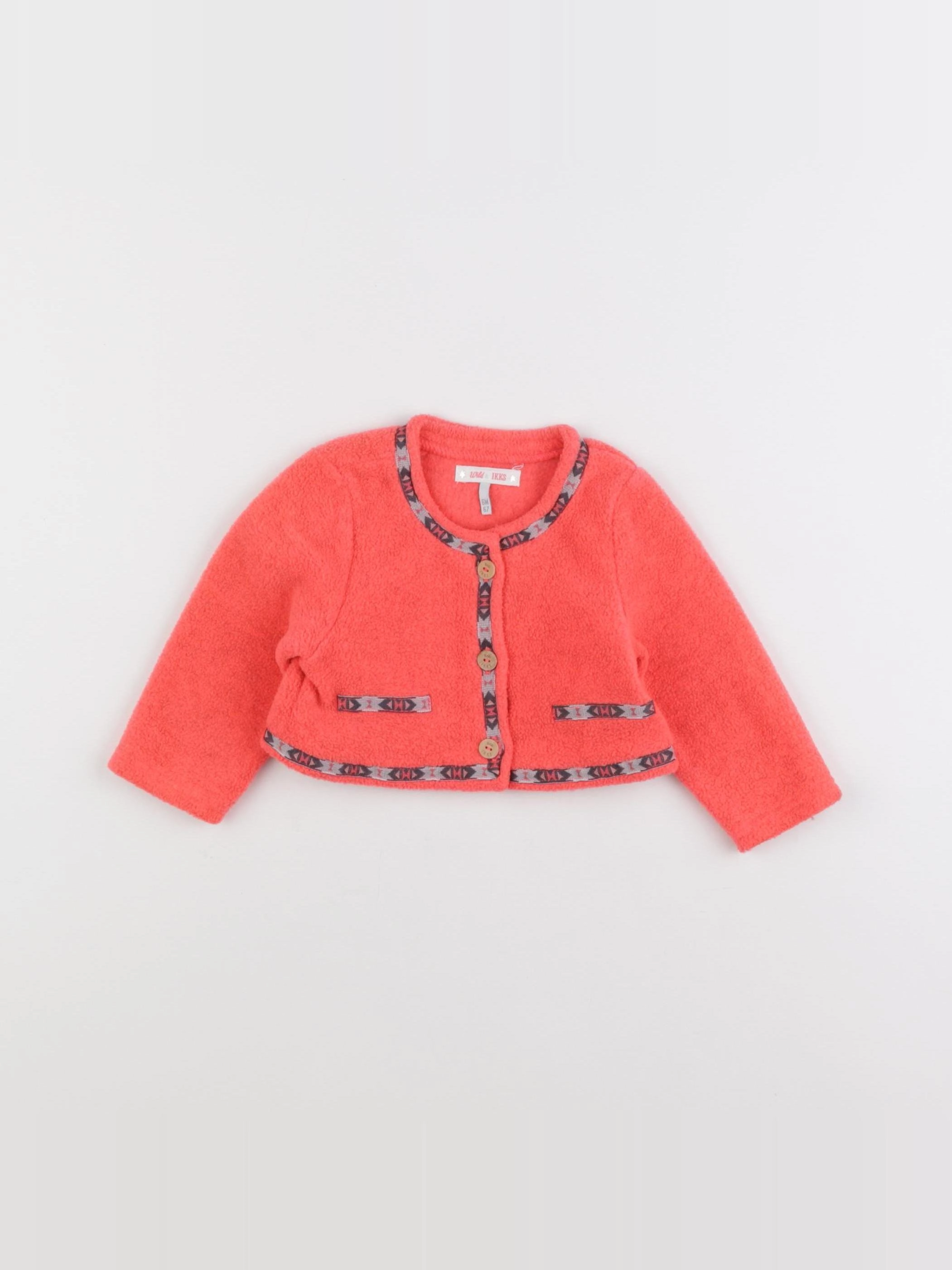 IKKS - gilet rose fluo - 6 mois