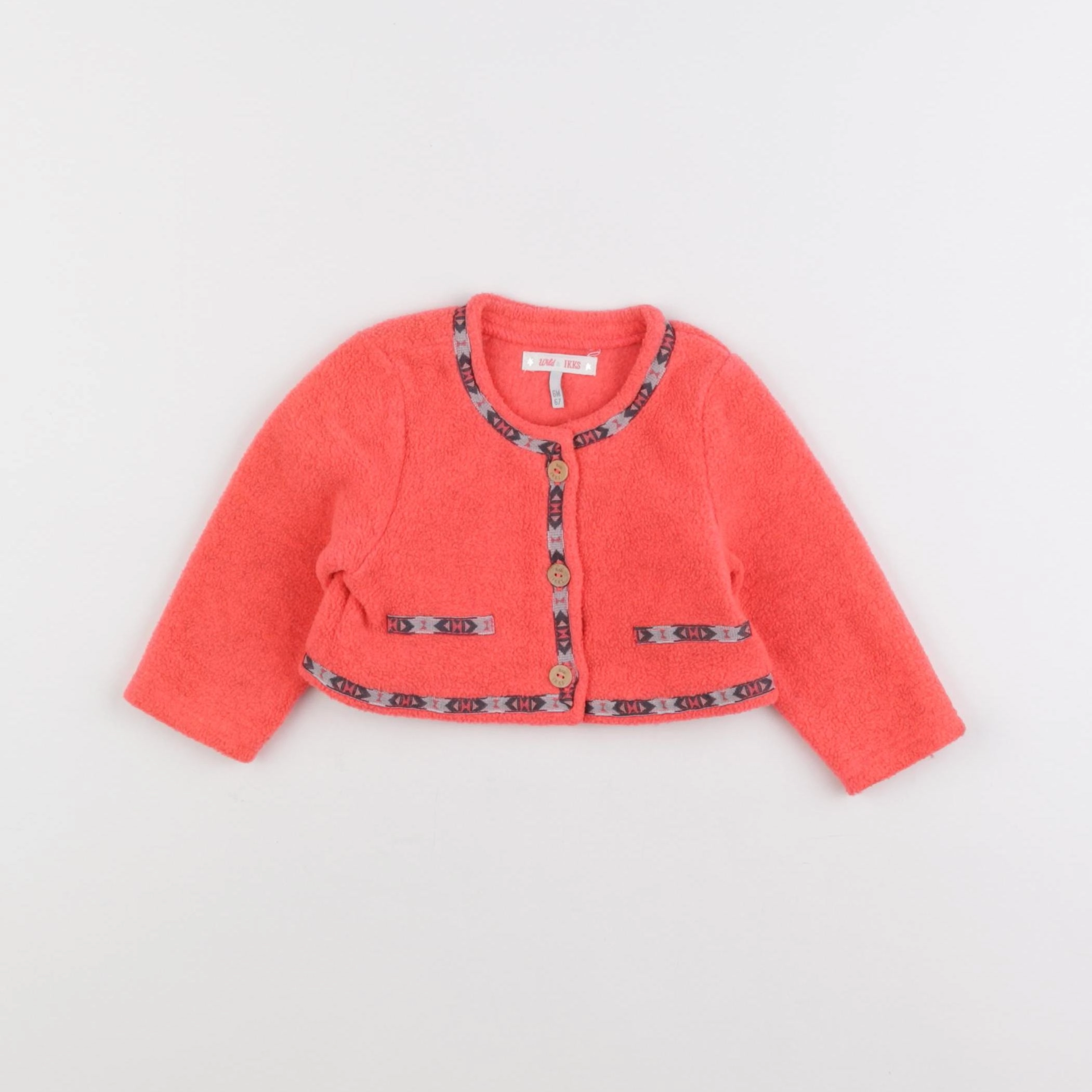 IKKS - gilet rose fluo - 6 mois