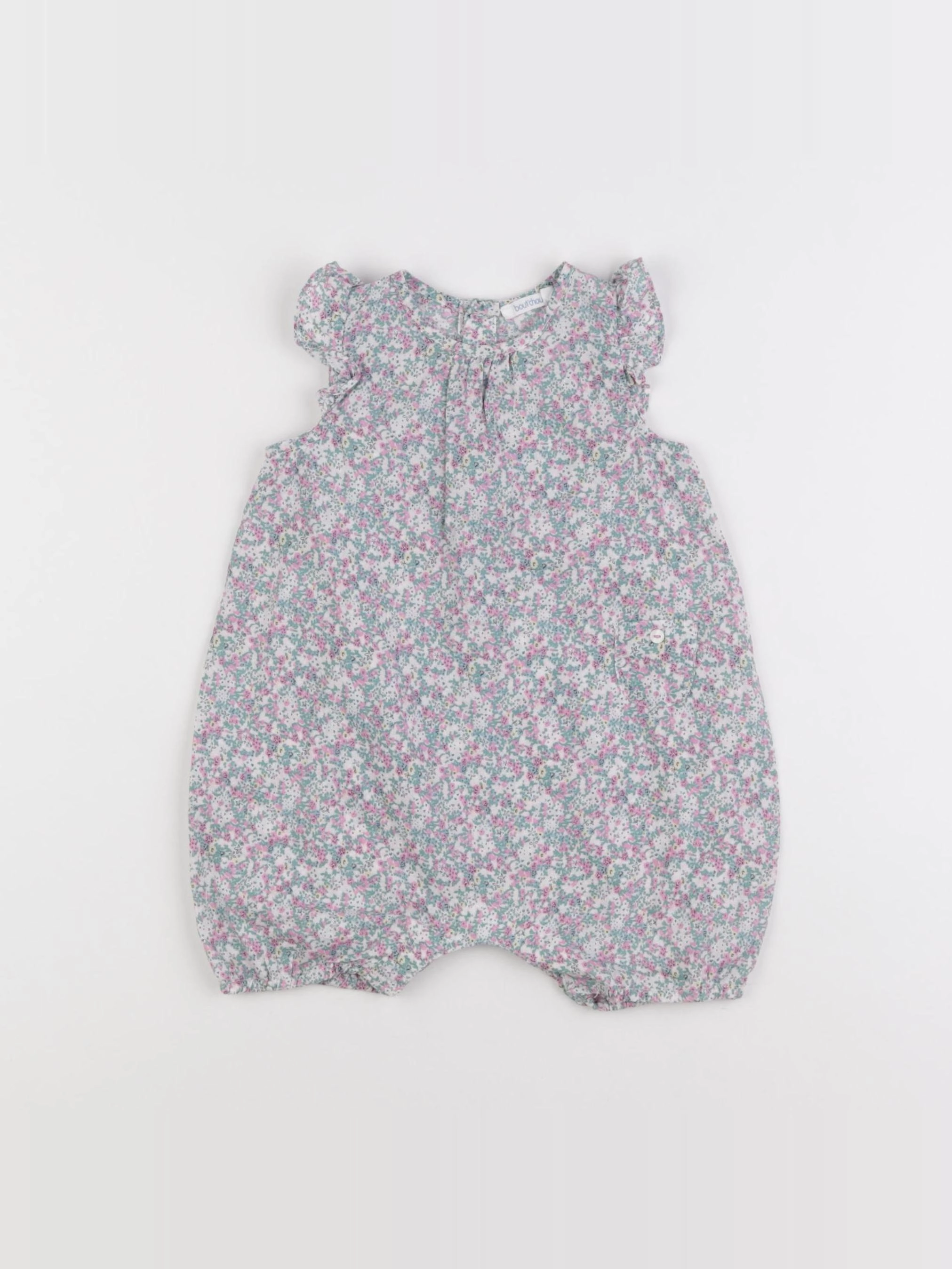 Boutchou - combinaison vert, violet - 6 mois