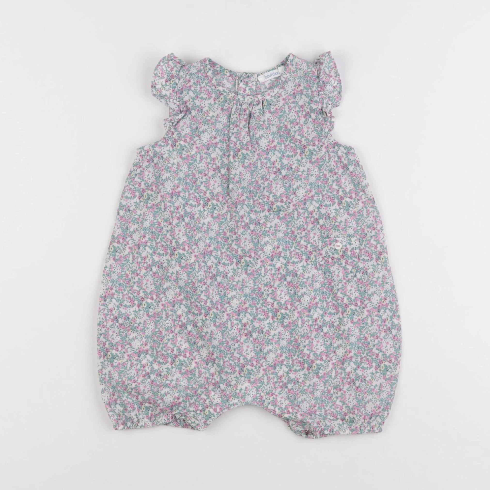Boutchou - combinaison vert, violet - 6 mois