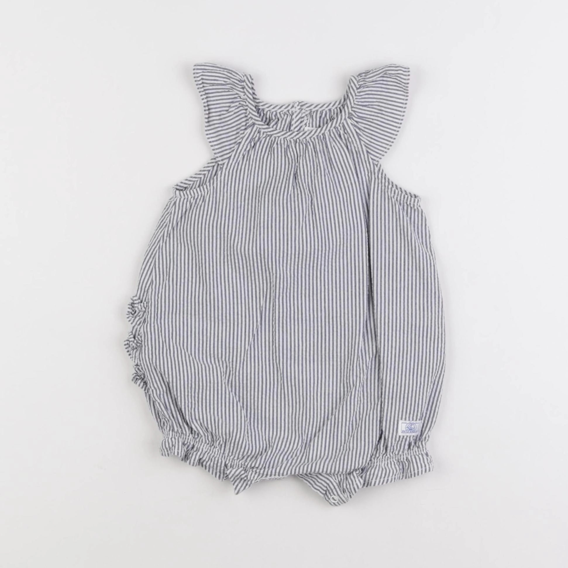 Petit Bateau - combinaison blanc, gris - 6 mois