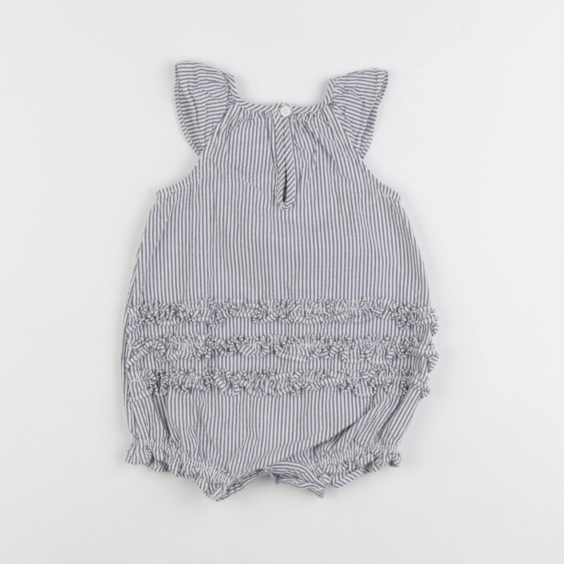 Petit Bateau - combinaison blanc, gris - 6 mois