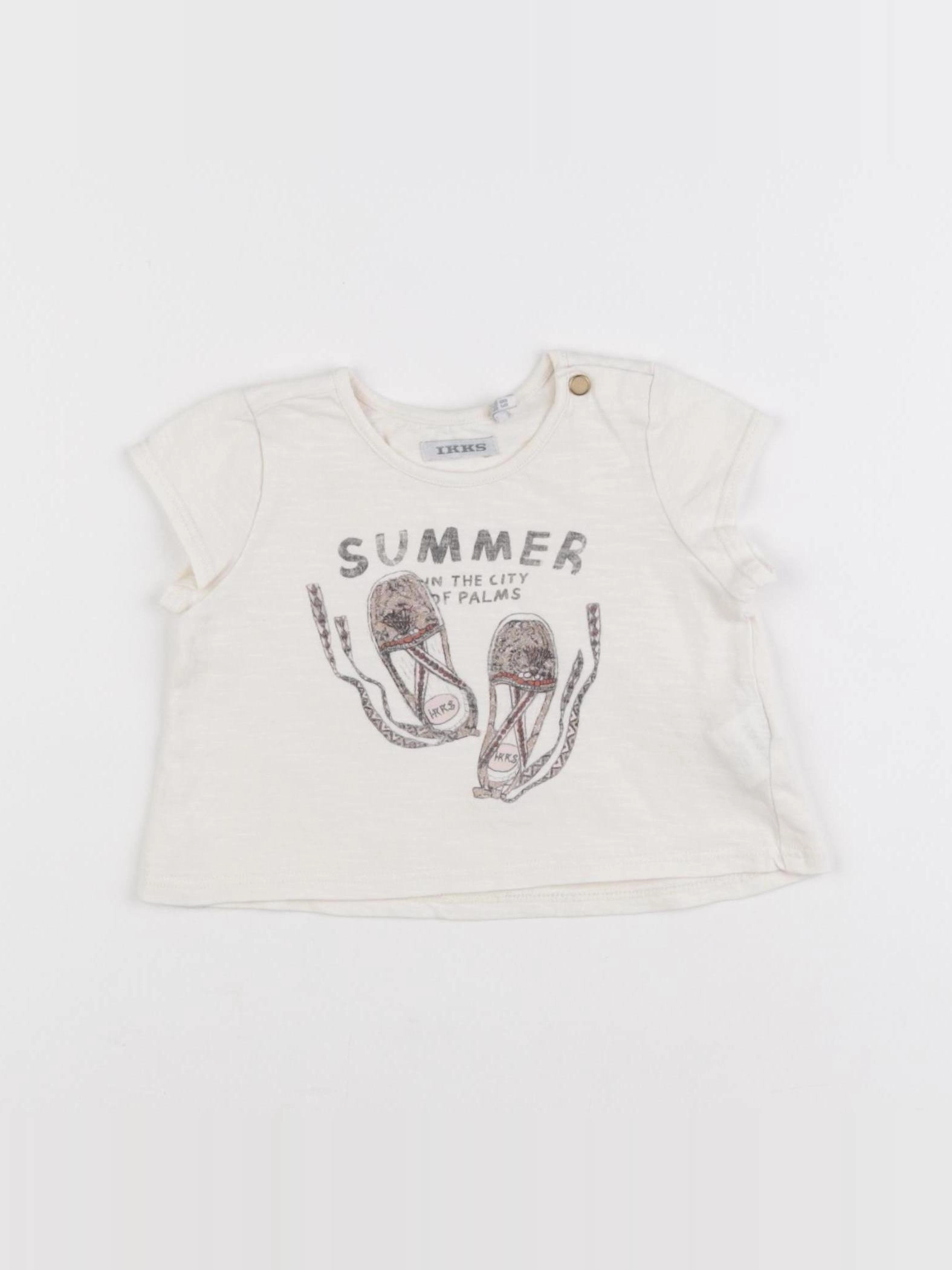 IKKS - tee-shirt beige - 6 mois