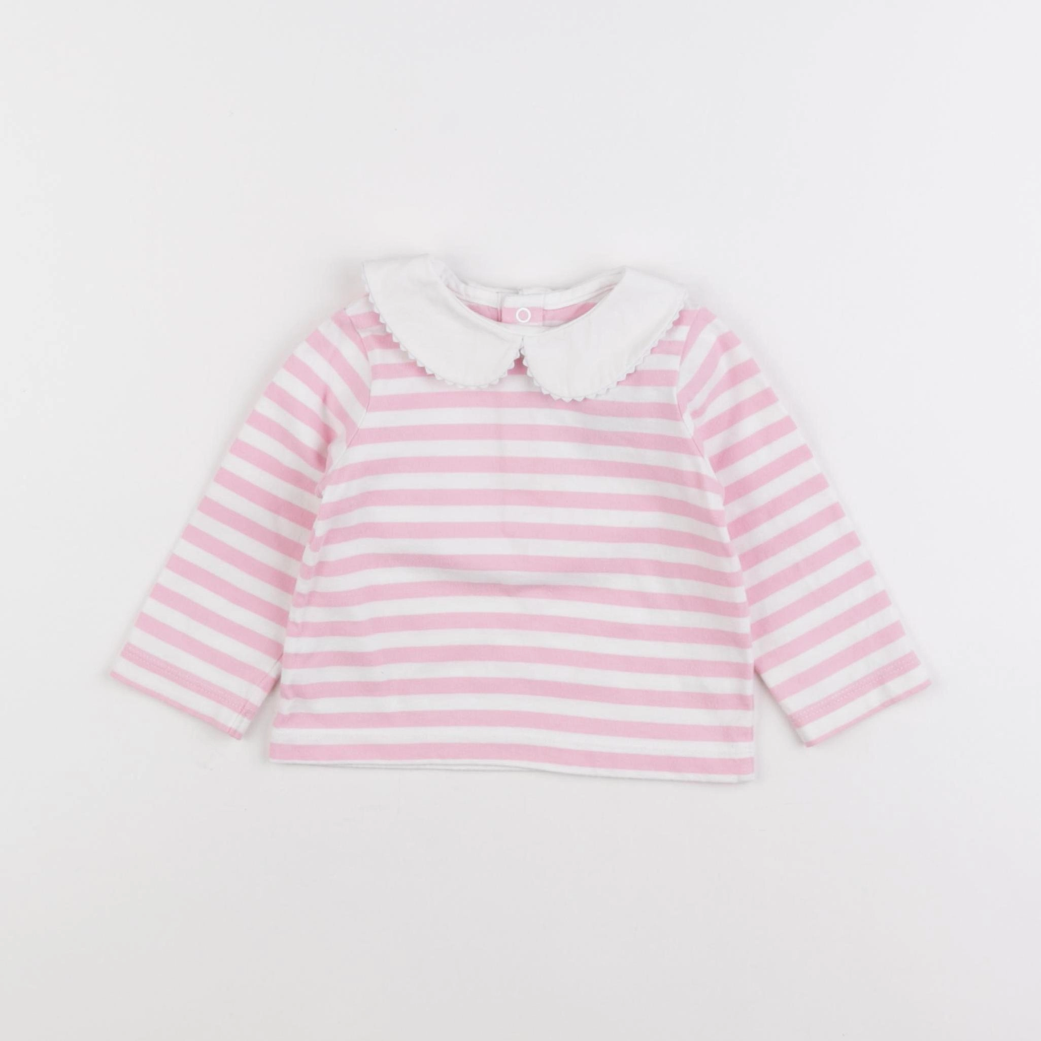 Jacadi - tee-shirt blanc, rose - 12 mois