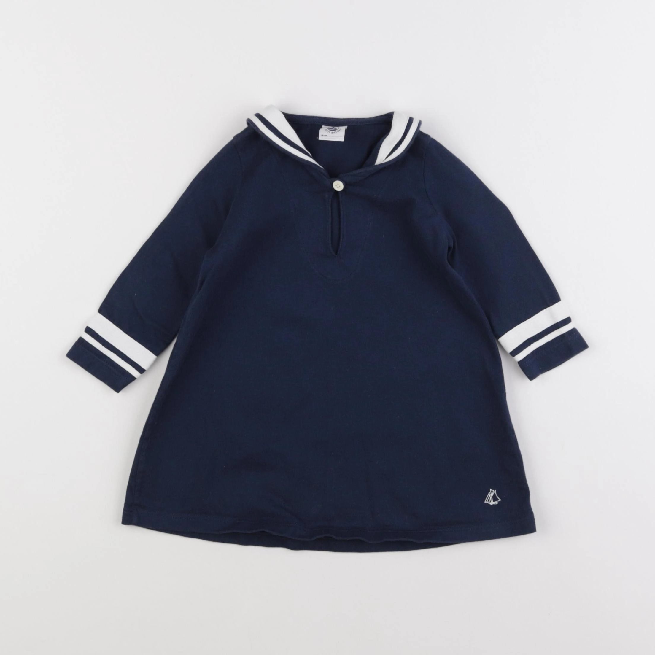Petit Bateau - robe bleu - 12 mois