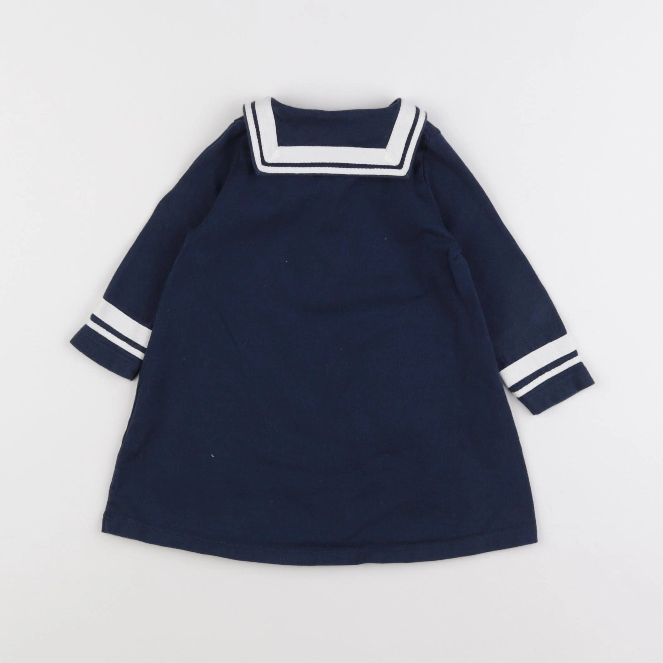 Petit Bateau - robe bleu - 12 mois