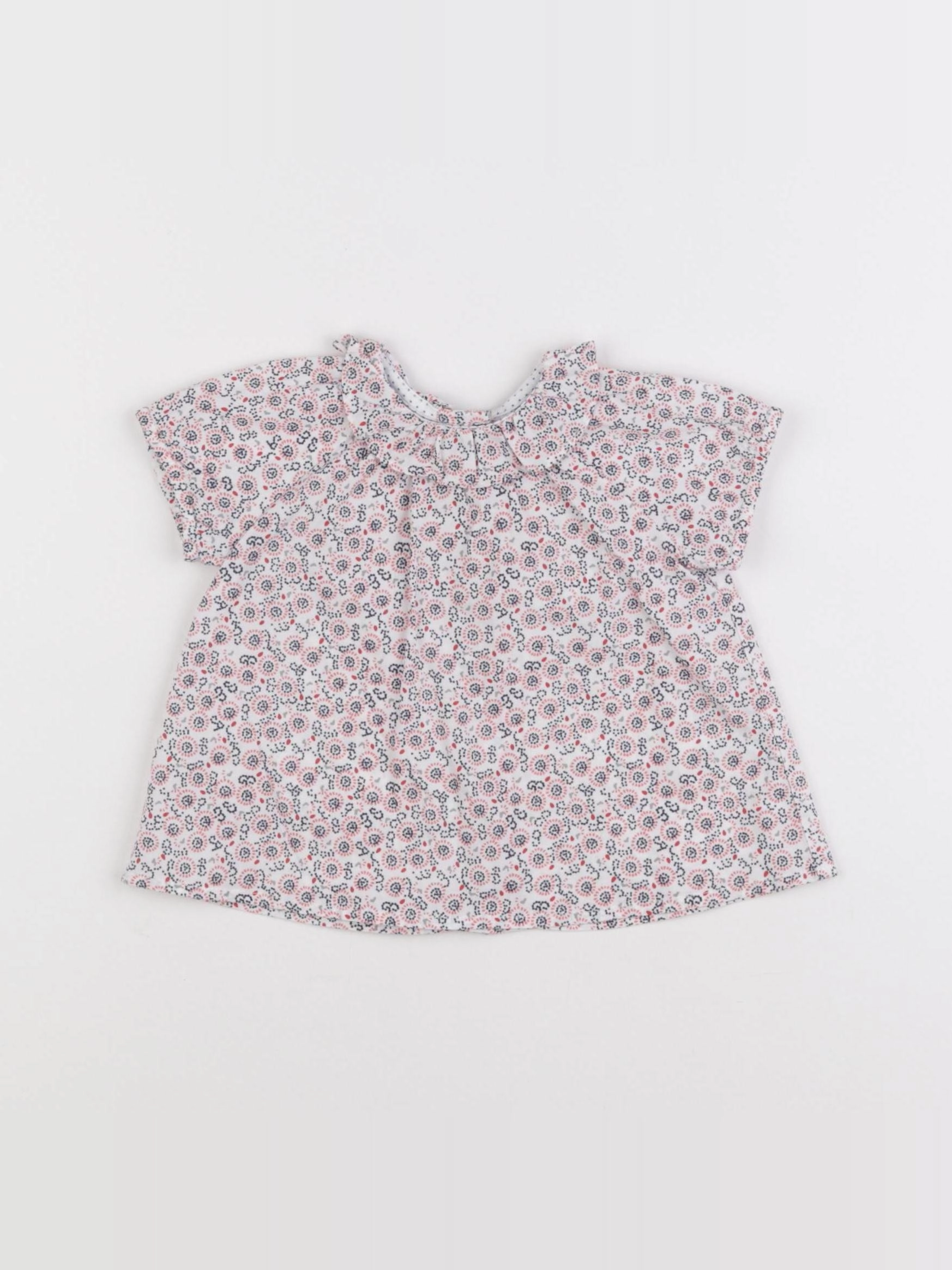 Petit Bateau - blouse rouge - 6 mois