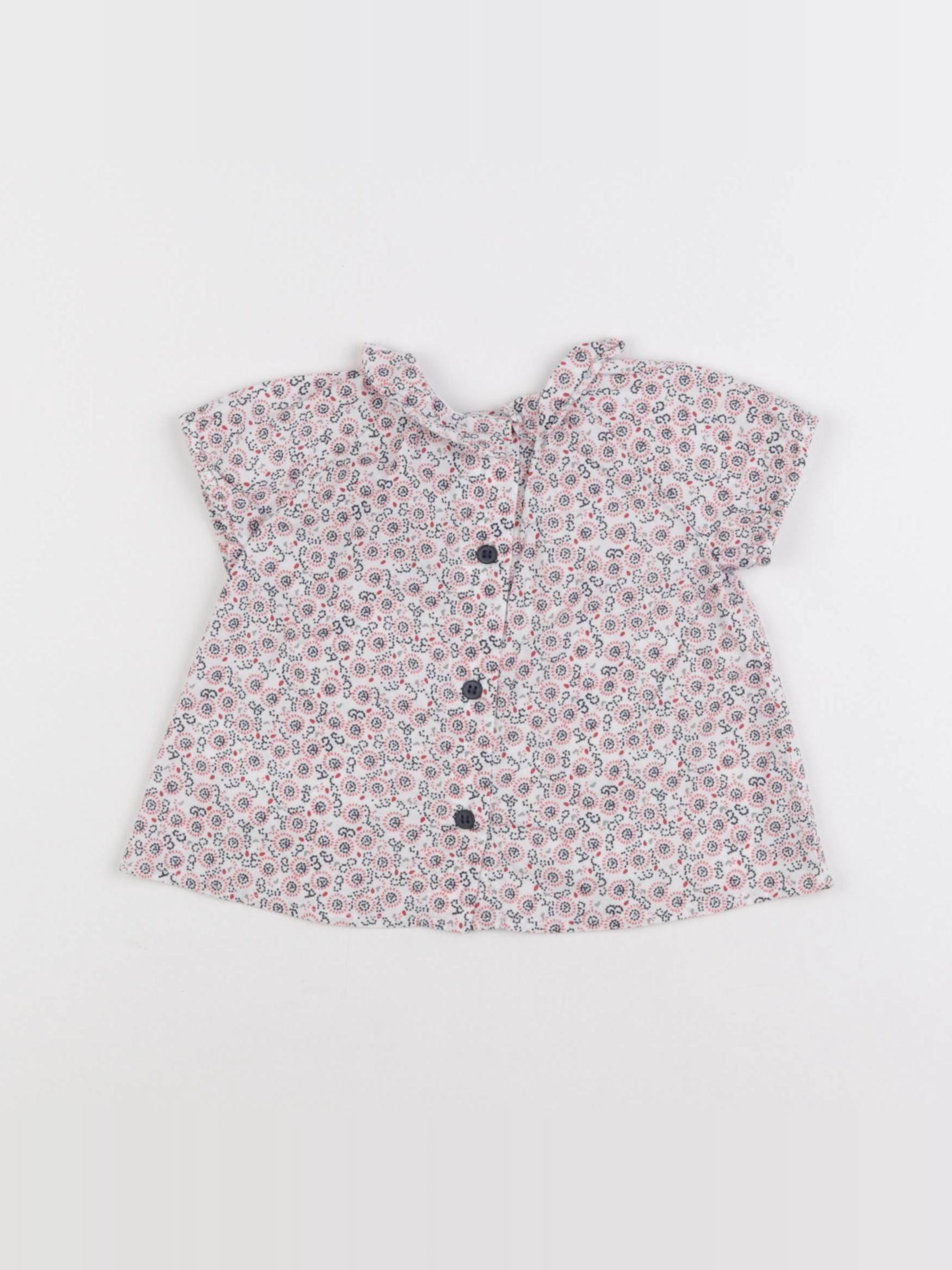 Petit Bateau - blouse rouge - 6 mois