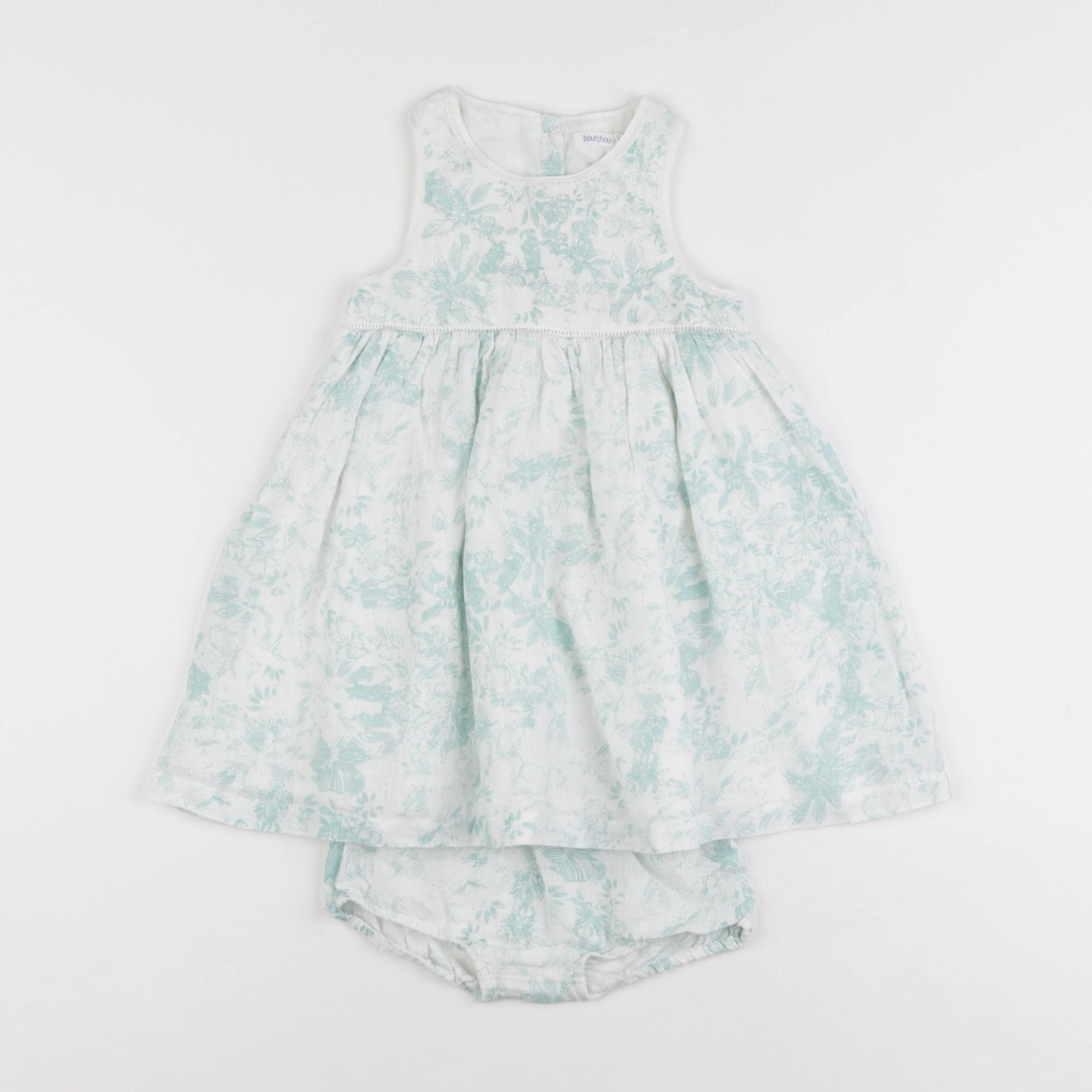 Boutchou - robe blanc, vert - 18 mois