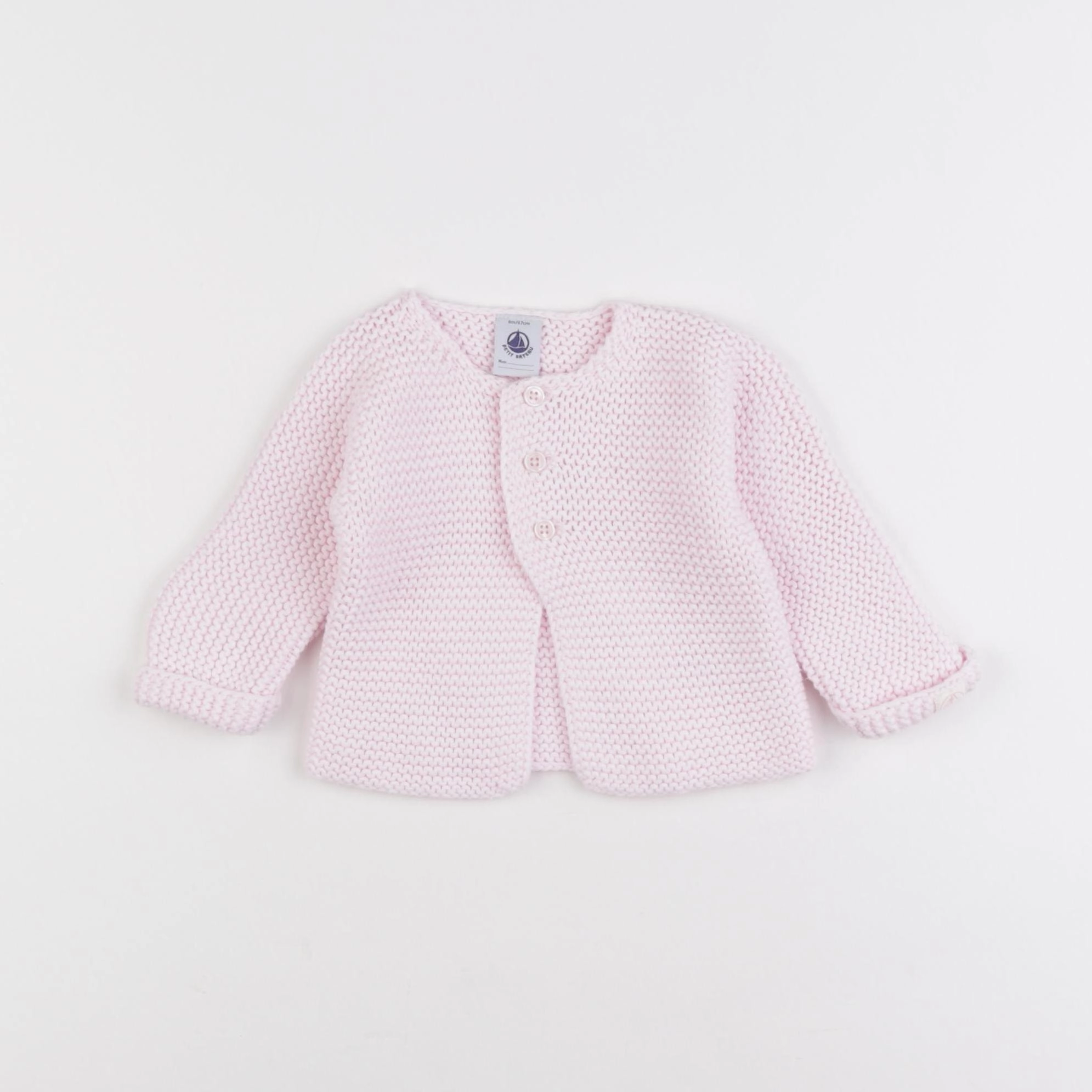 Petit Bateau - gilet rose - 6 mois