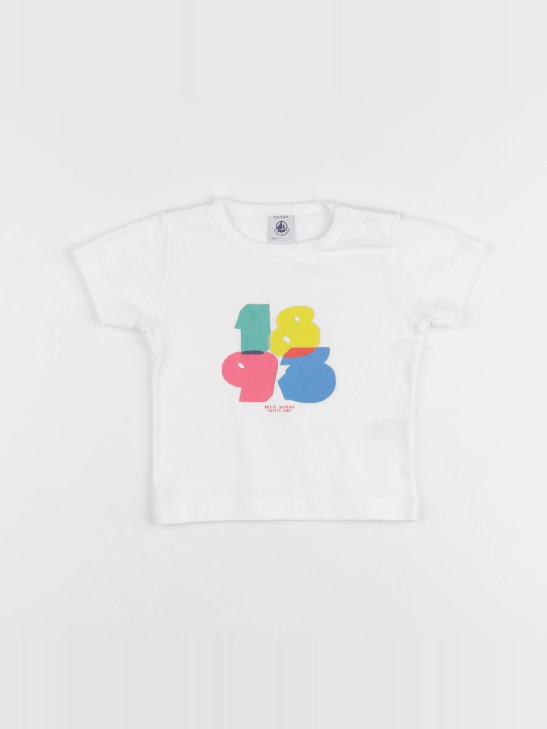 Petit Bateau - tee-shirt blanc - 12 mois