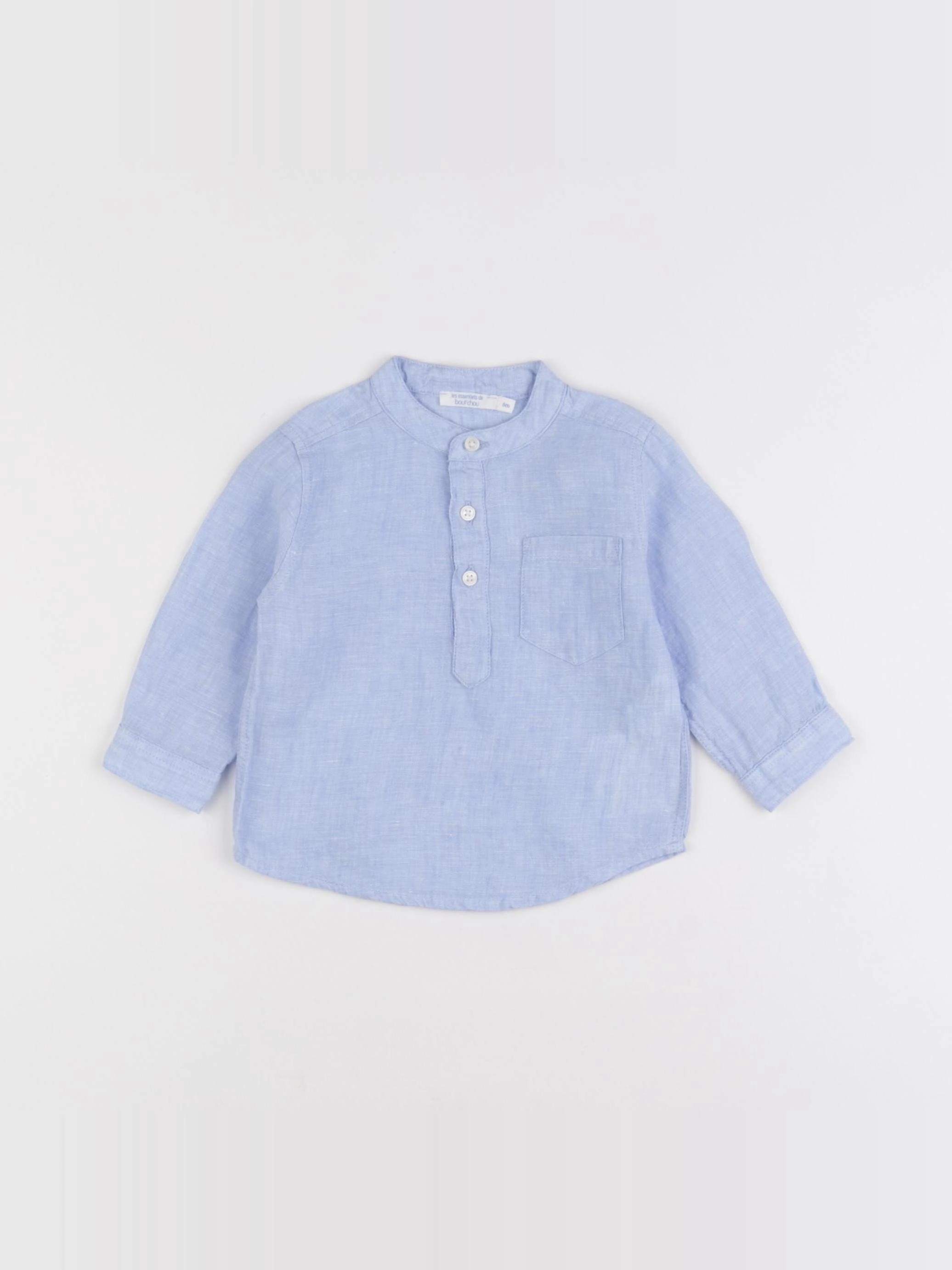 Boutchou - chemise bleu - 6 mois
