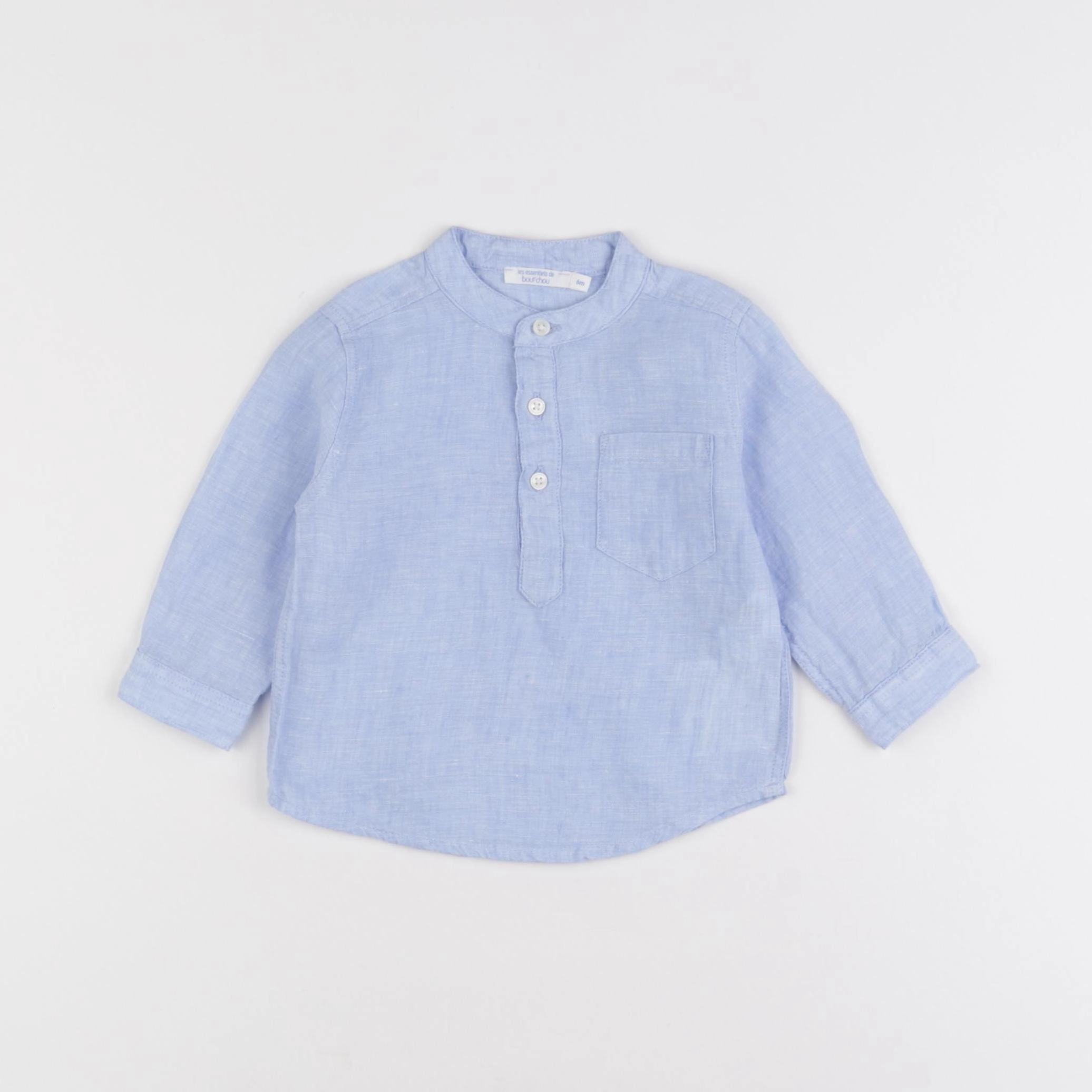 Boutchou - chemise bleu - 6 mois
