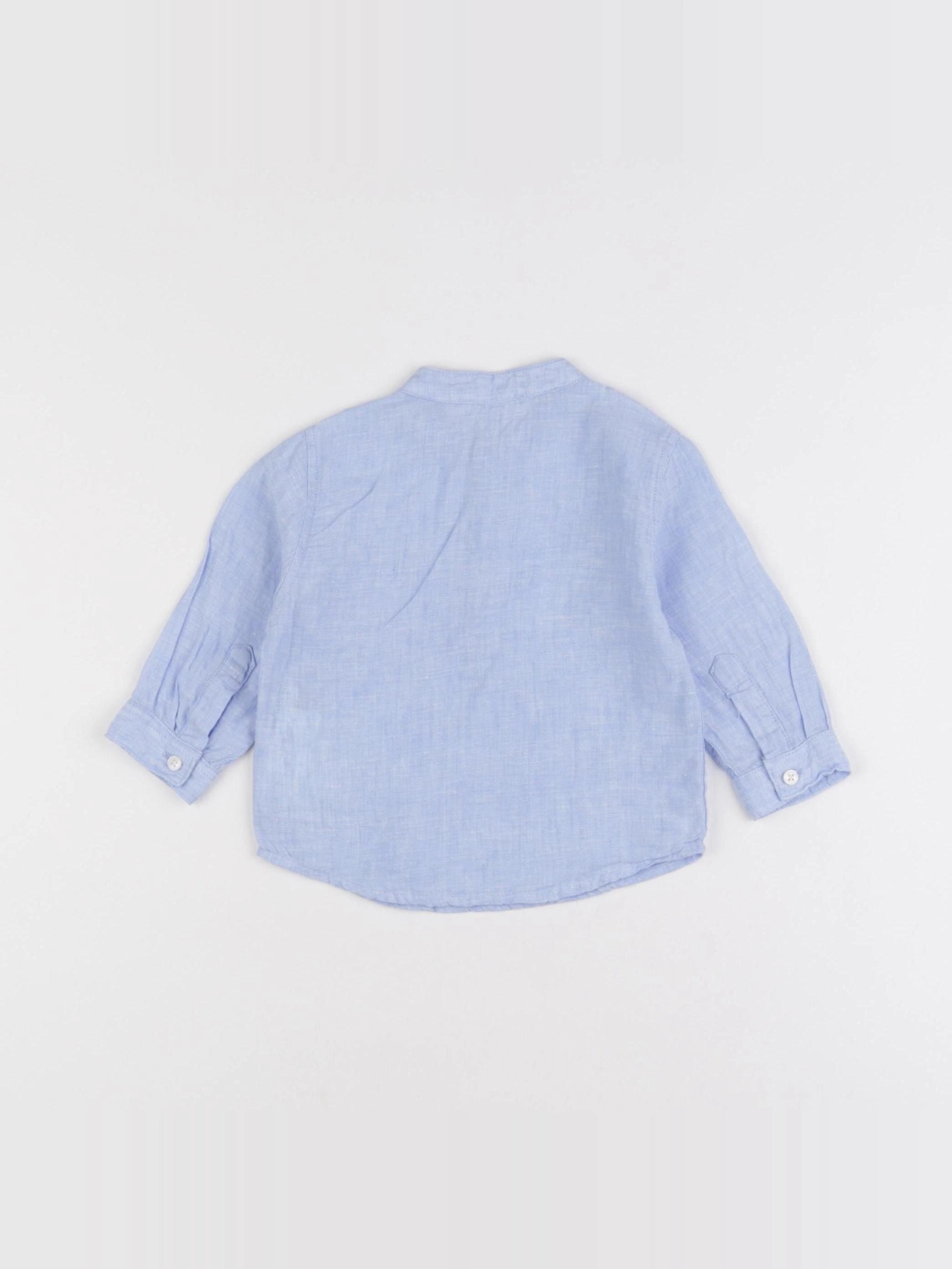 Boutchou - chemise bleu - 6 mois