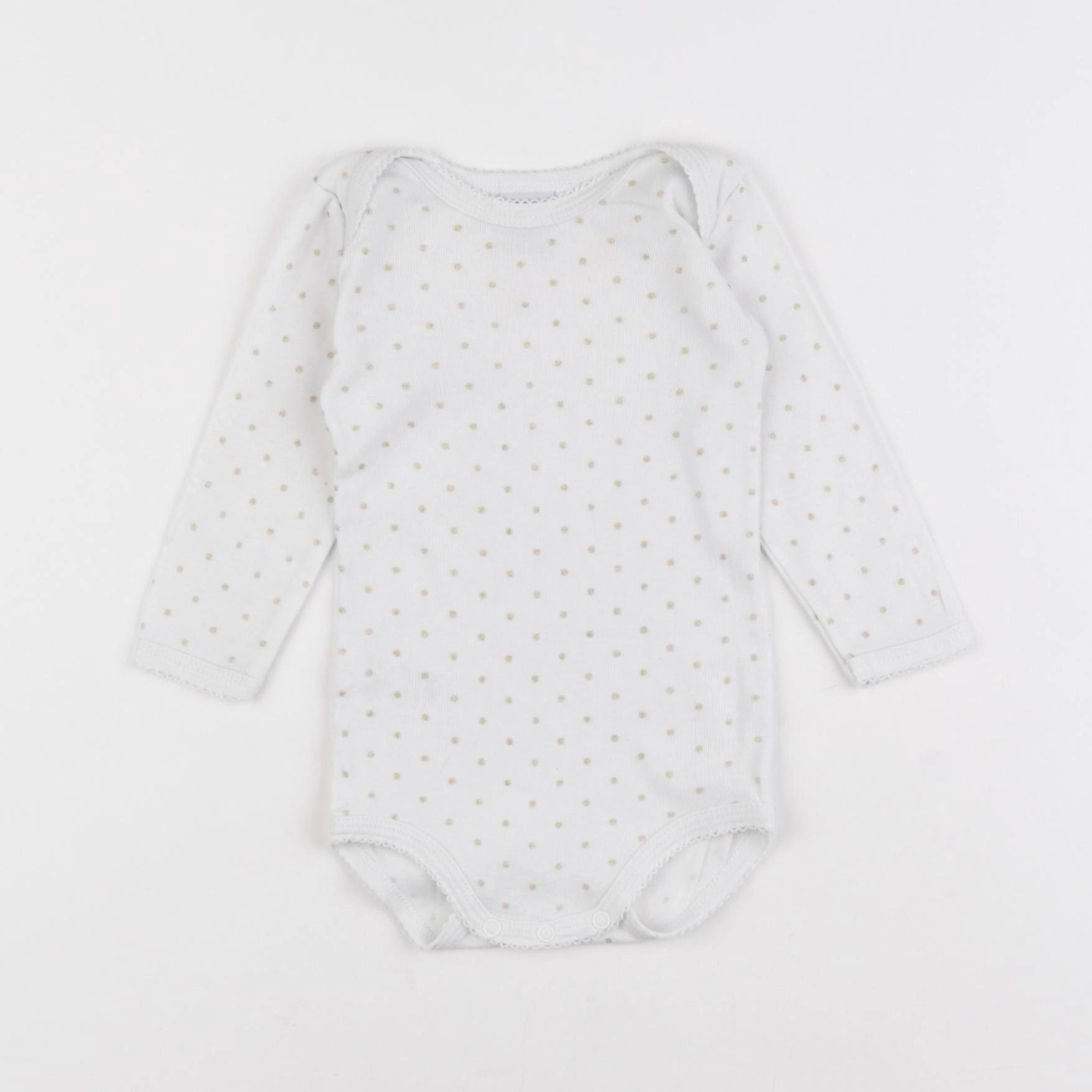 Petit Bateau - body blanc, or - 6 mois