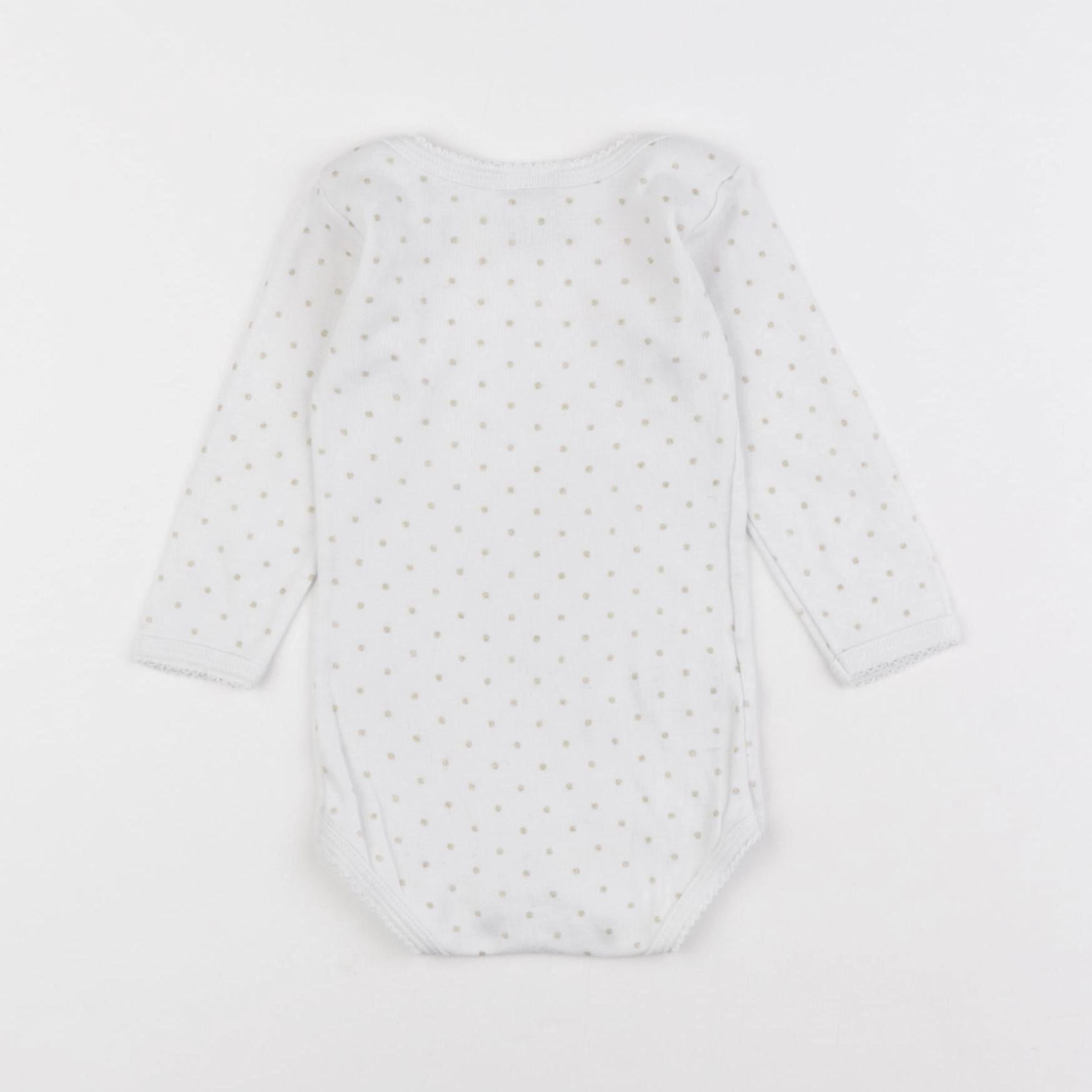 Petit Bateau - body blanc, or - 6 mois
