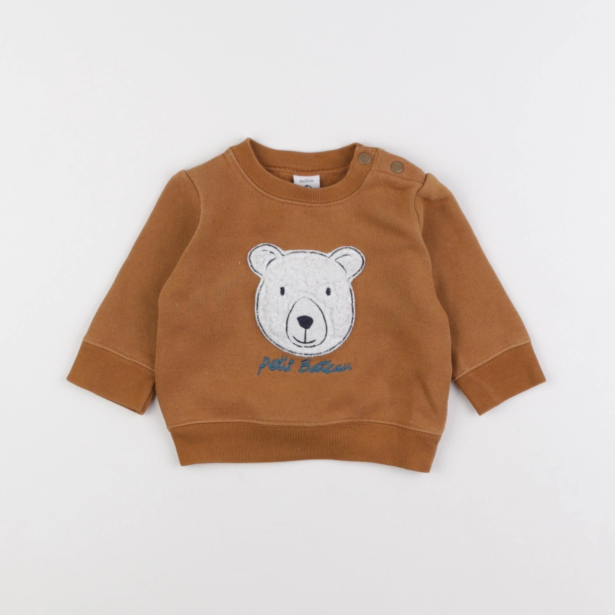 Petit Bateau - sweat marron - 6 mois