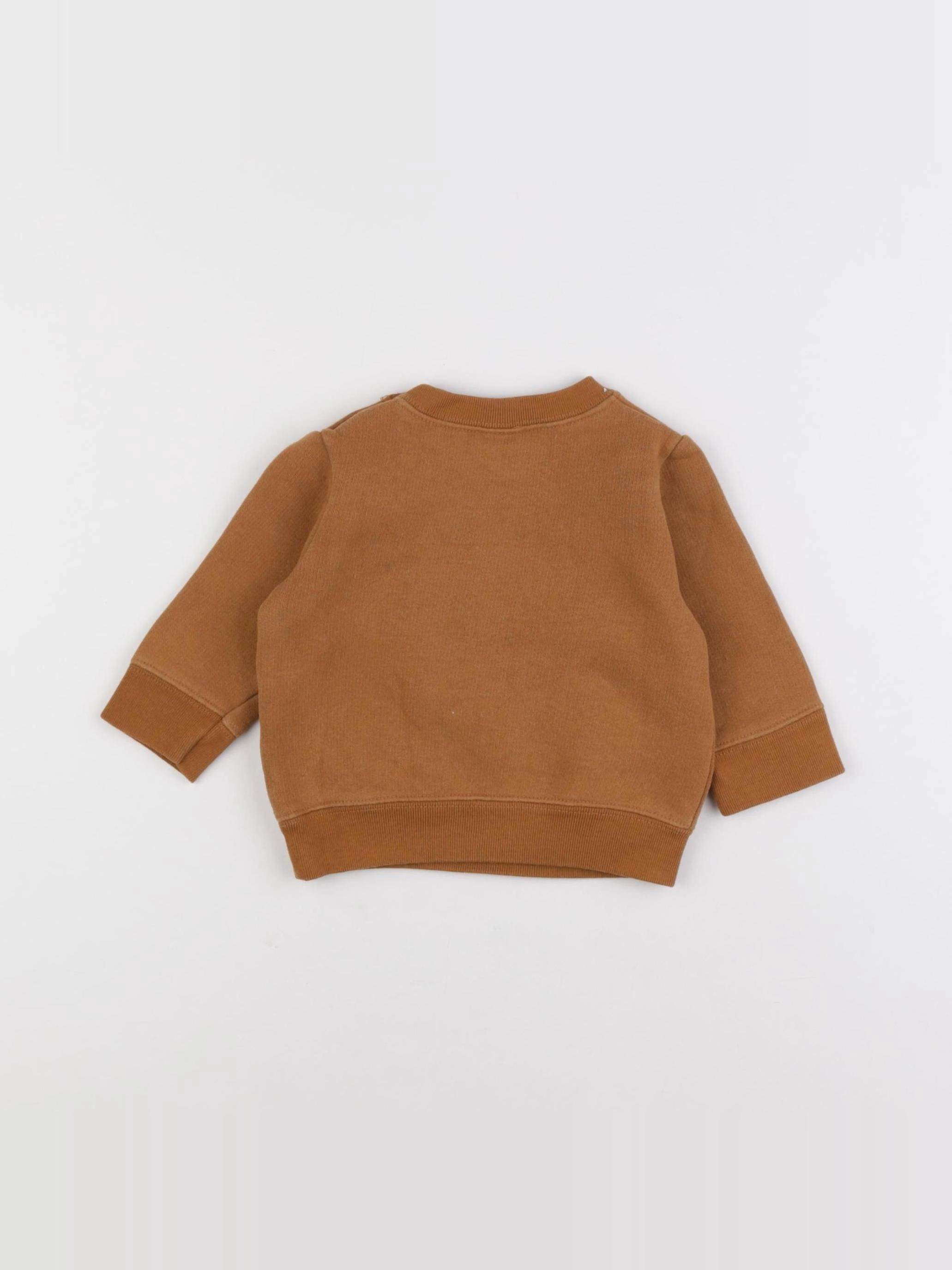 Petit Bateau - sweat marron - 6 mois