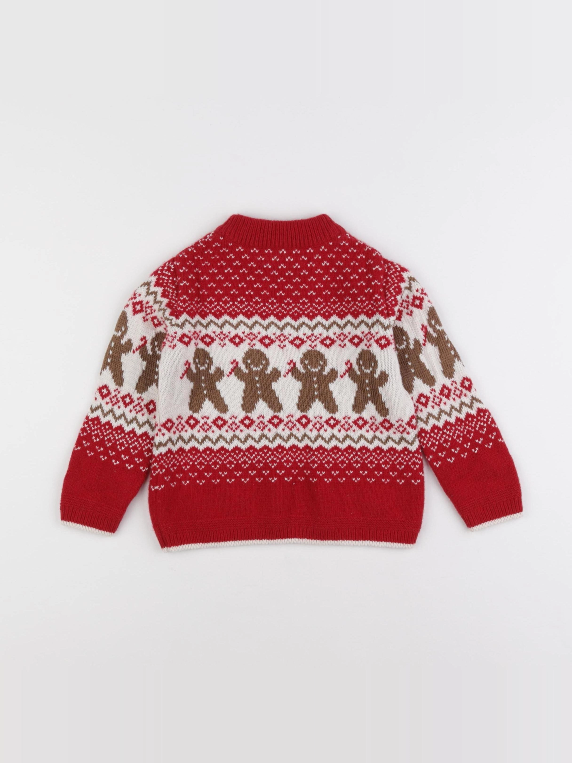 Monoprix - pull rouge - 36 mois