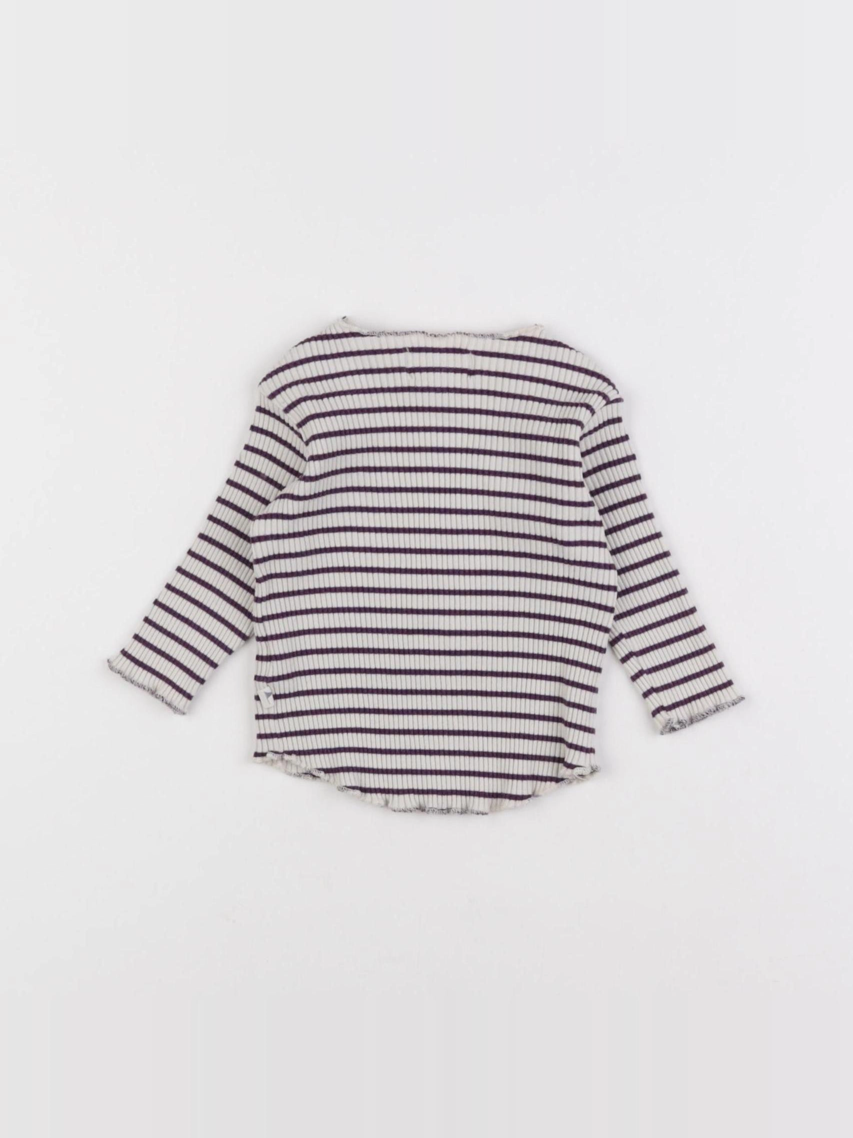 Arsène et les pipelettes - tee-shirt beige, violet - 6 mois