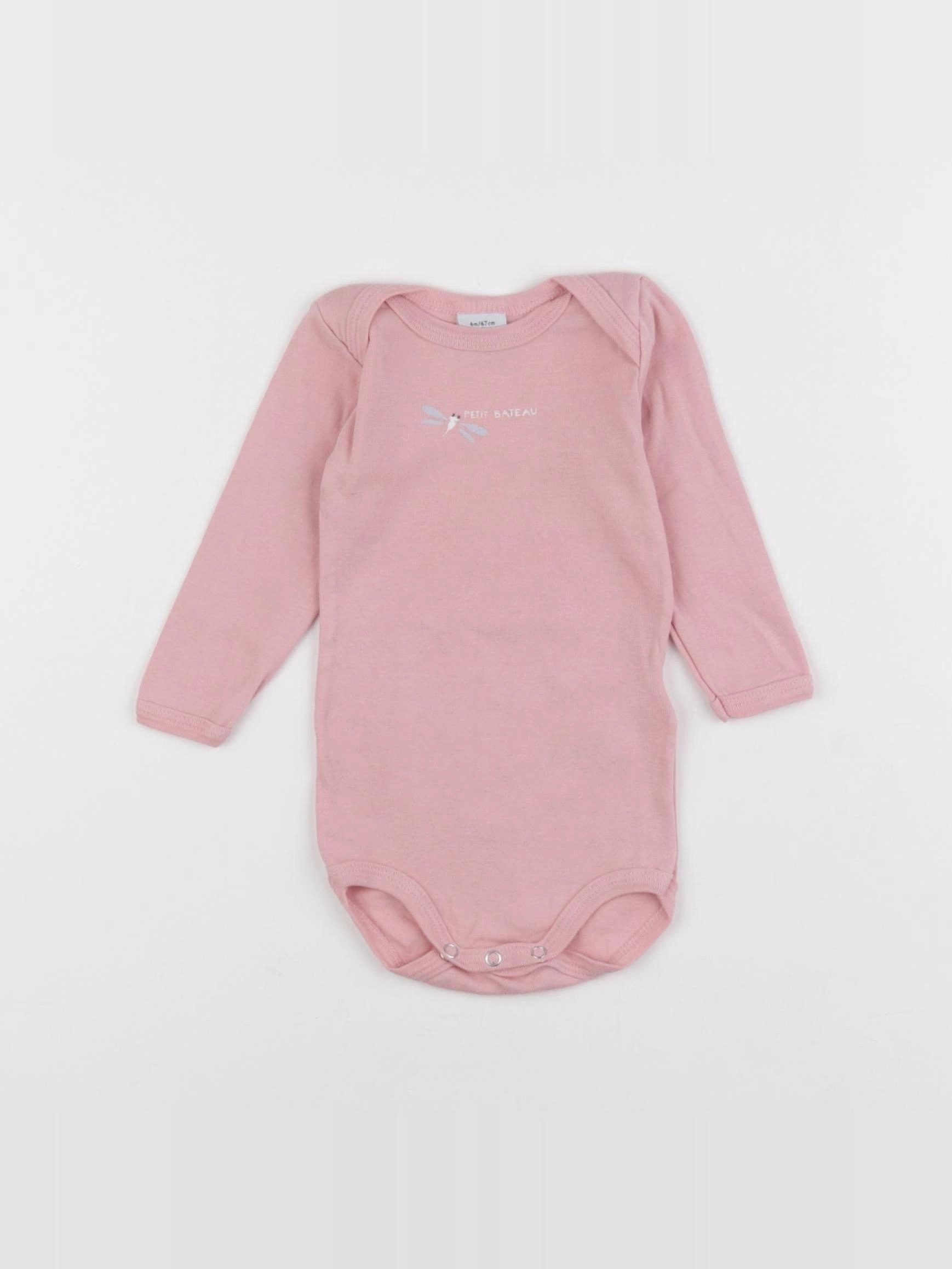 Petit Bateau - body rose - 6 mois