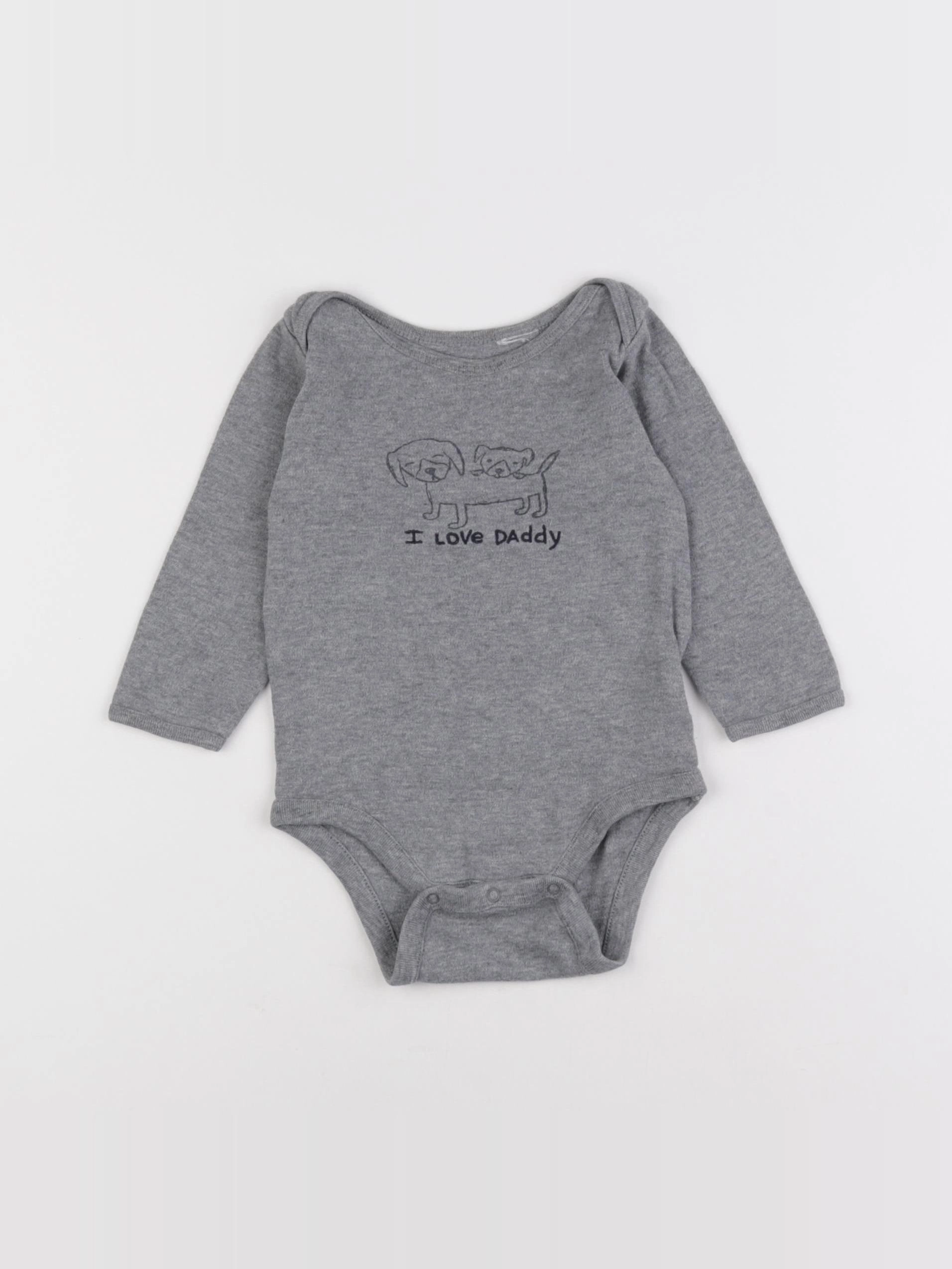 GAP - body gris - 6/12 mois