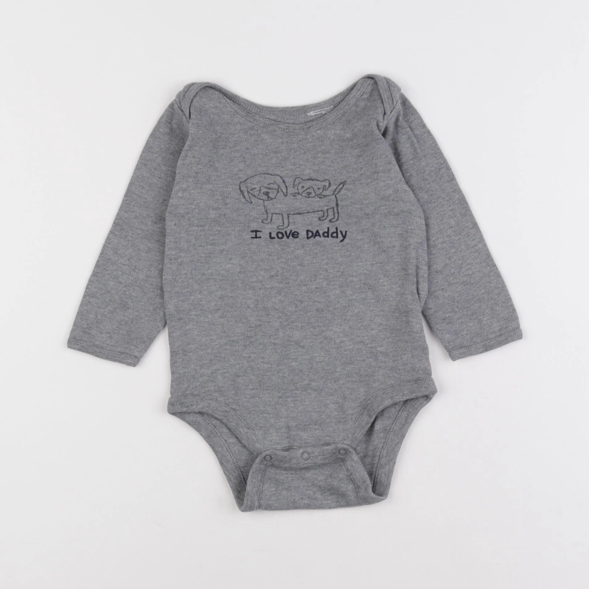 GAP - body gris - 6/12 mois