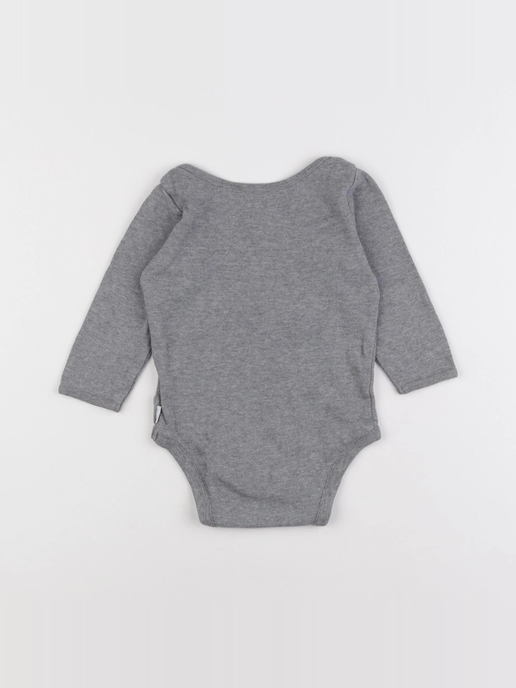 GAP - body gris - 6/12 mois