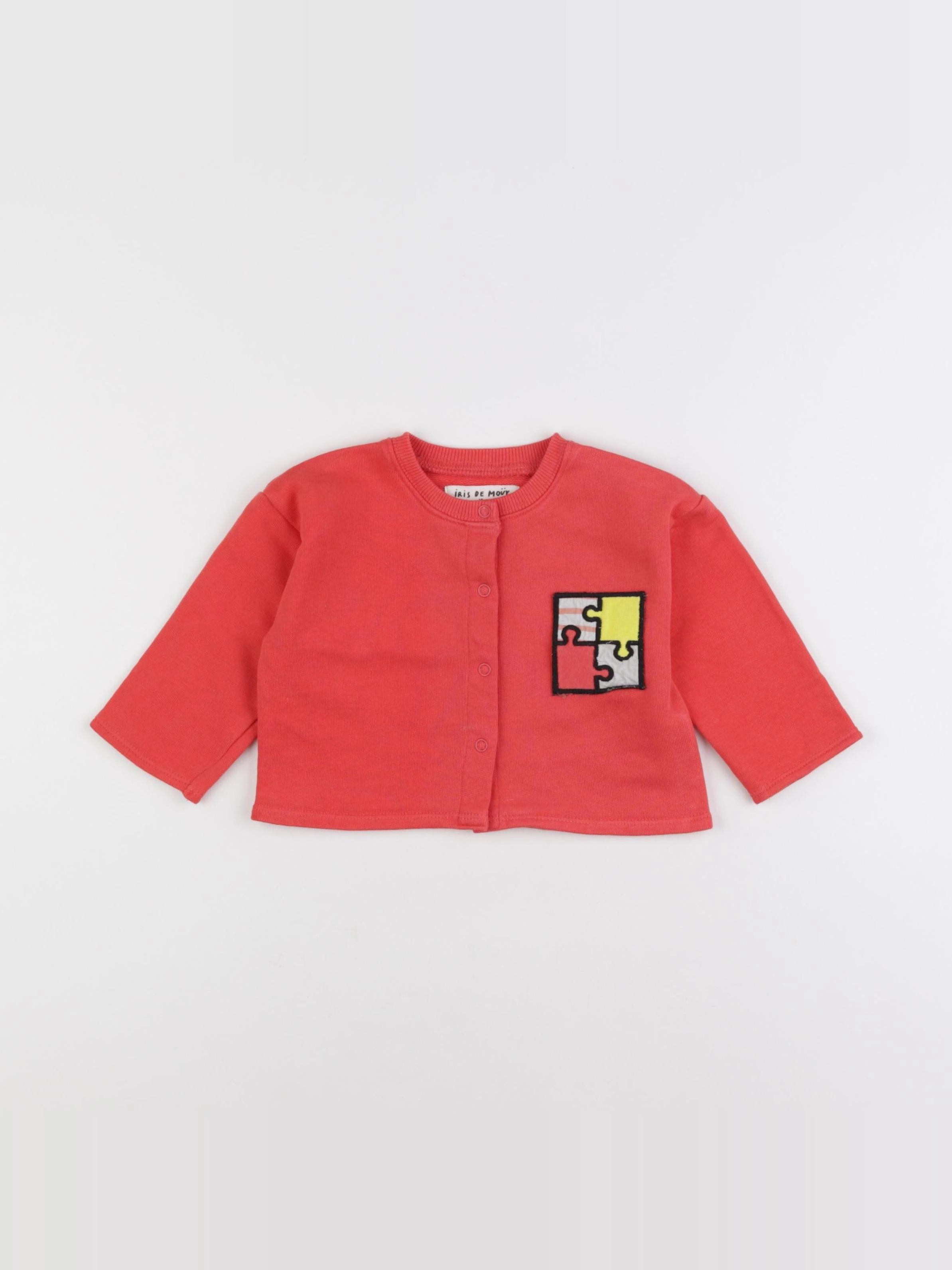 Monoprix - sweat rouge - 6/9 mois