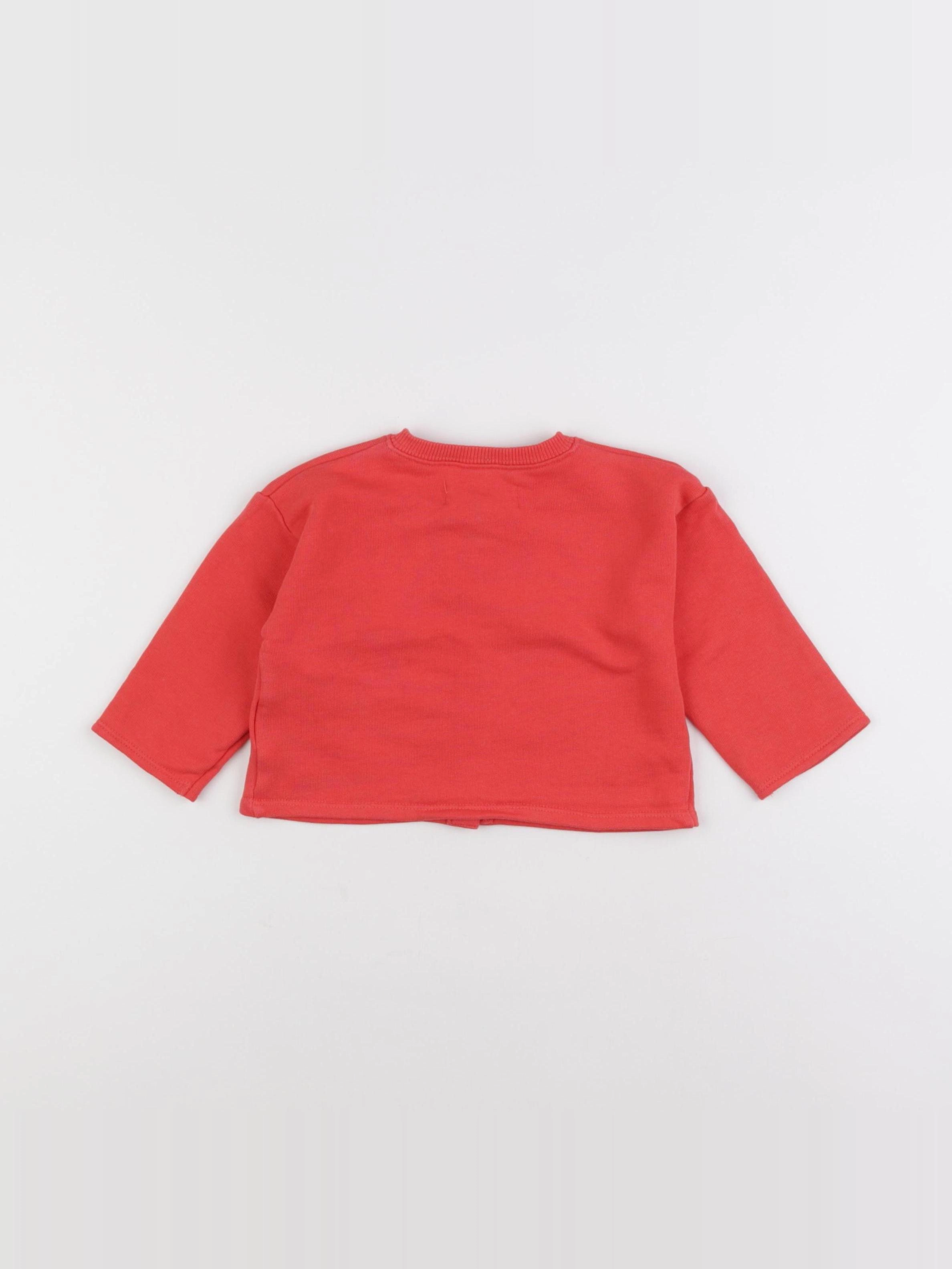 Monoprix - sweat rouge - 6/9 mois