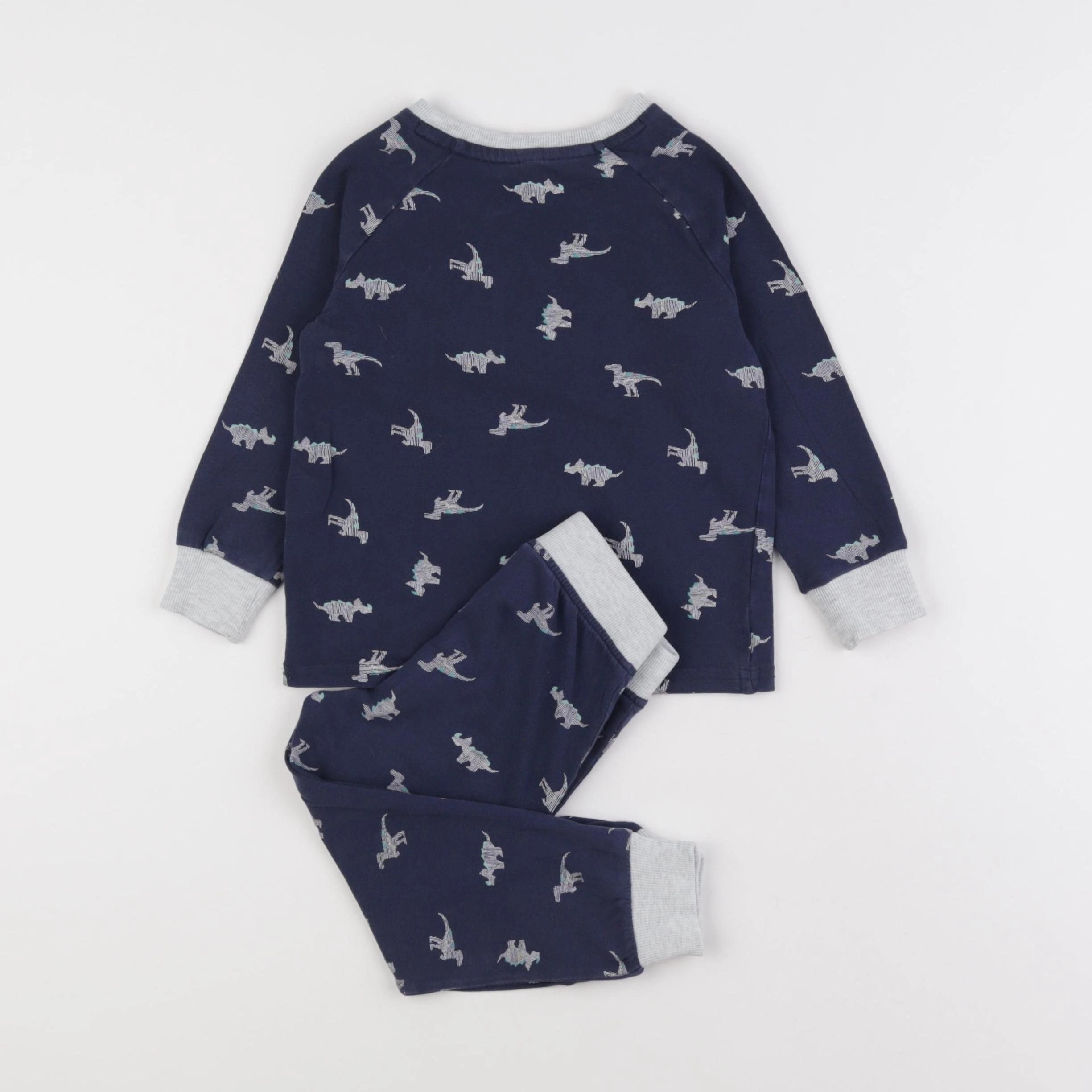 Okaidi - pyjama coton bleu, gris - 2 ans