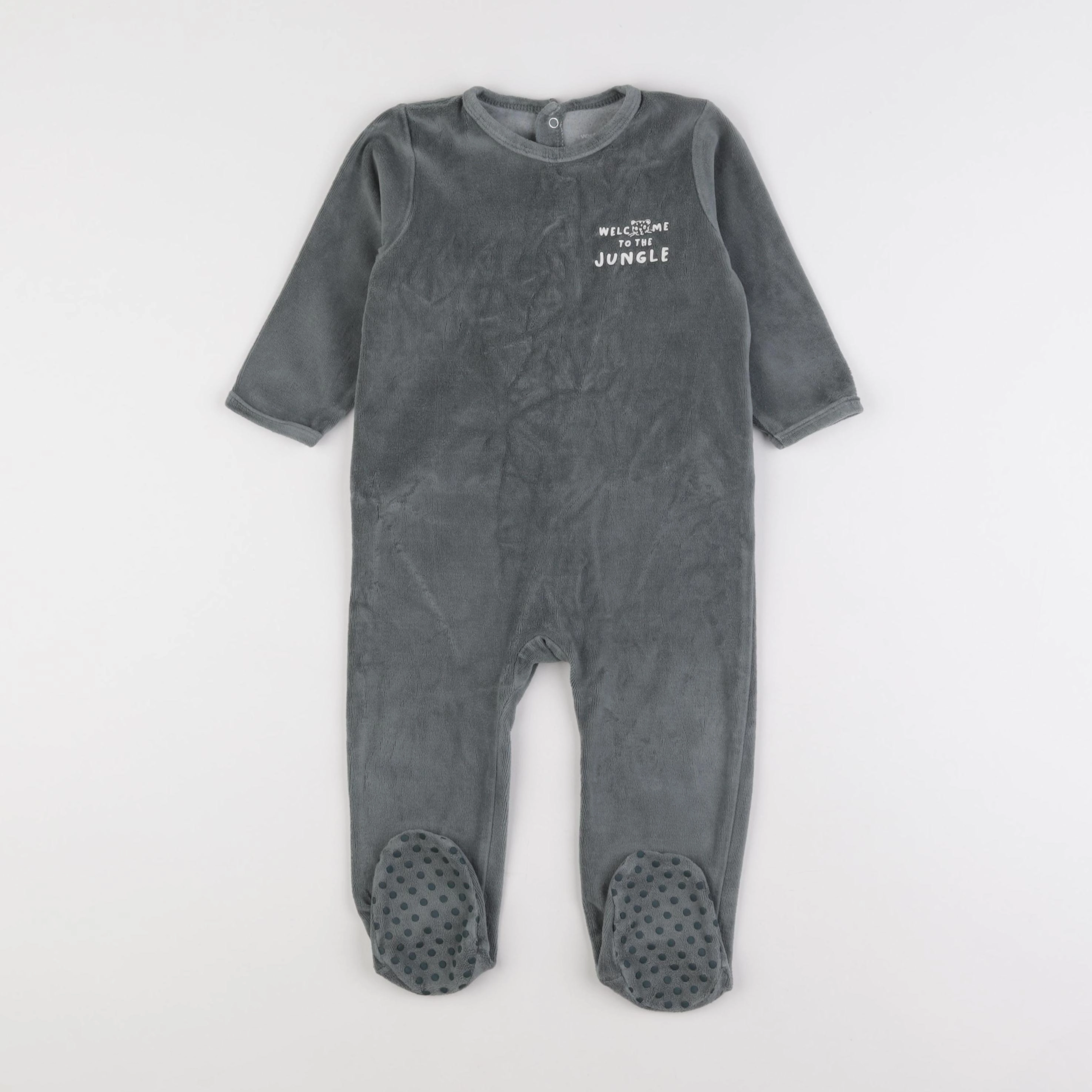 Vertbaudet - pyjama velours vert - 18 mois à 2 ans