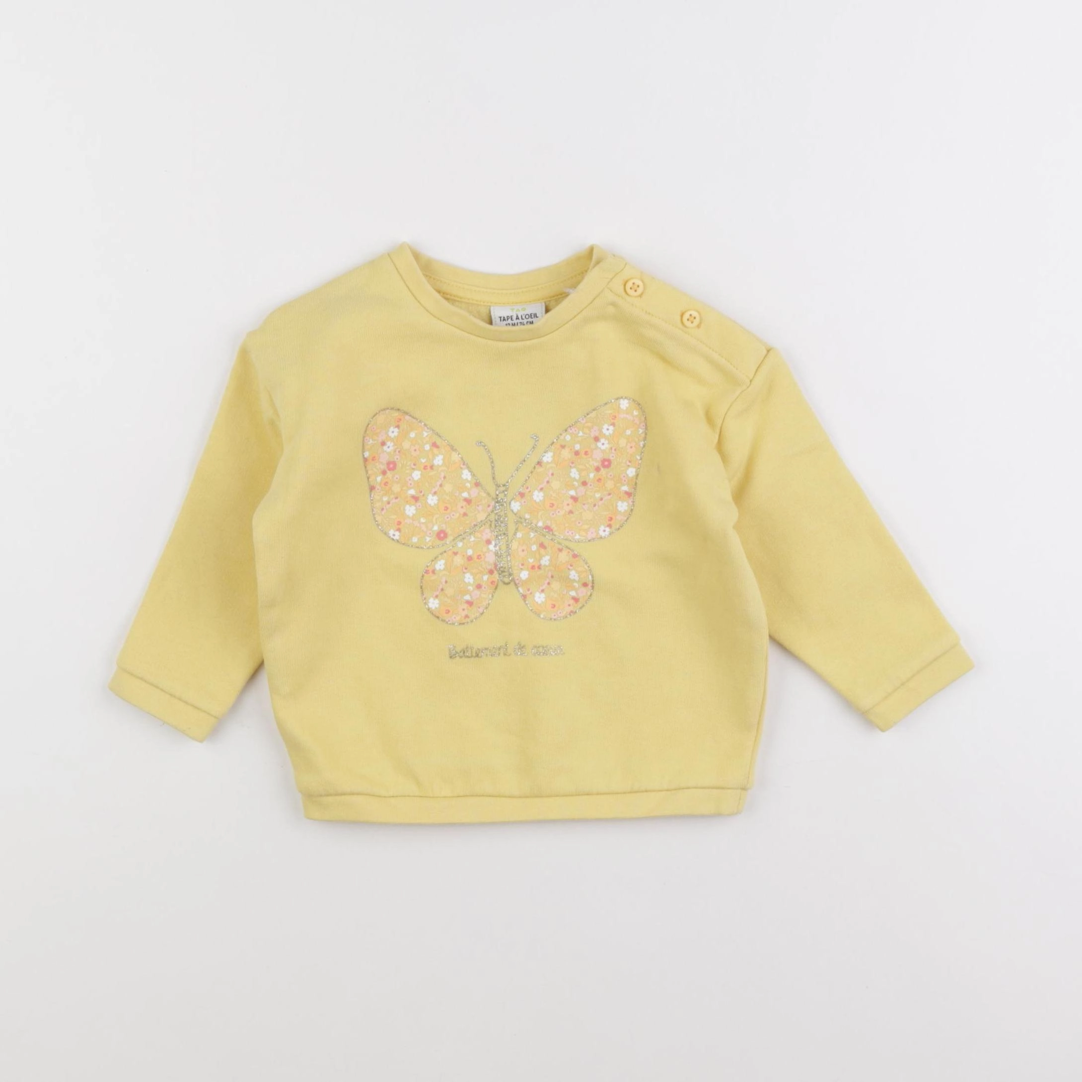 Tape à l'oeil - sweat jaune - 12 mois