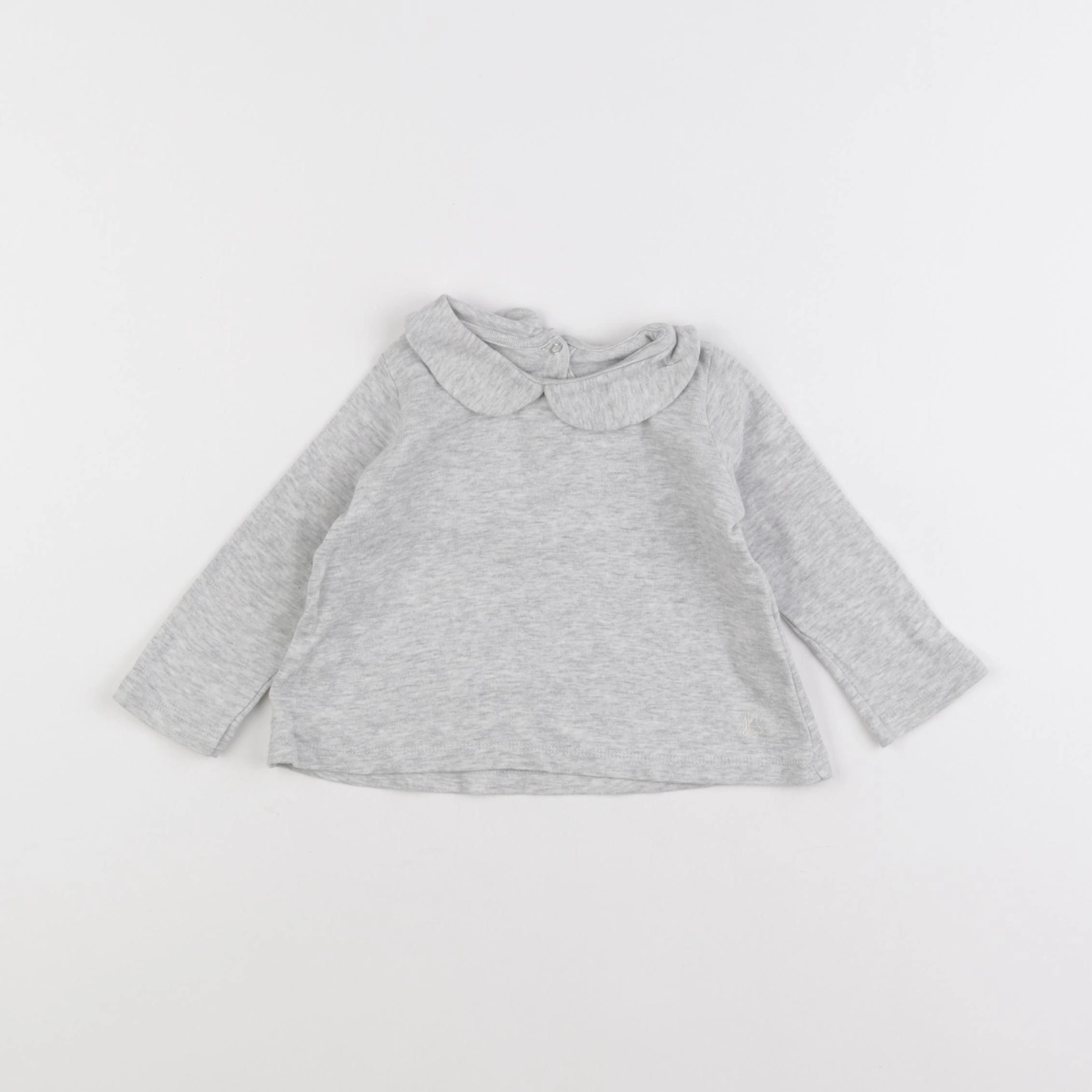 Petit Bateau - tee-shirt gris - 12 mois