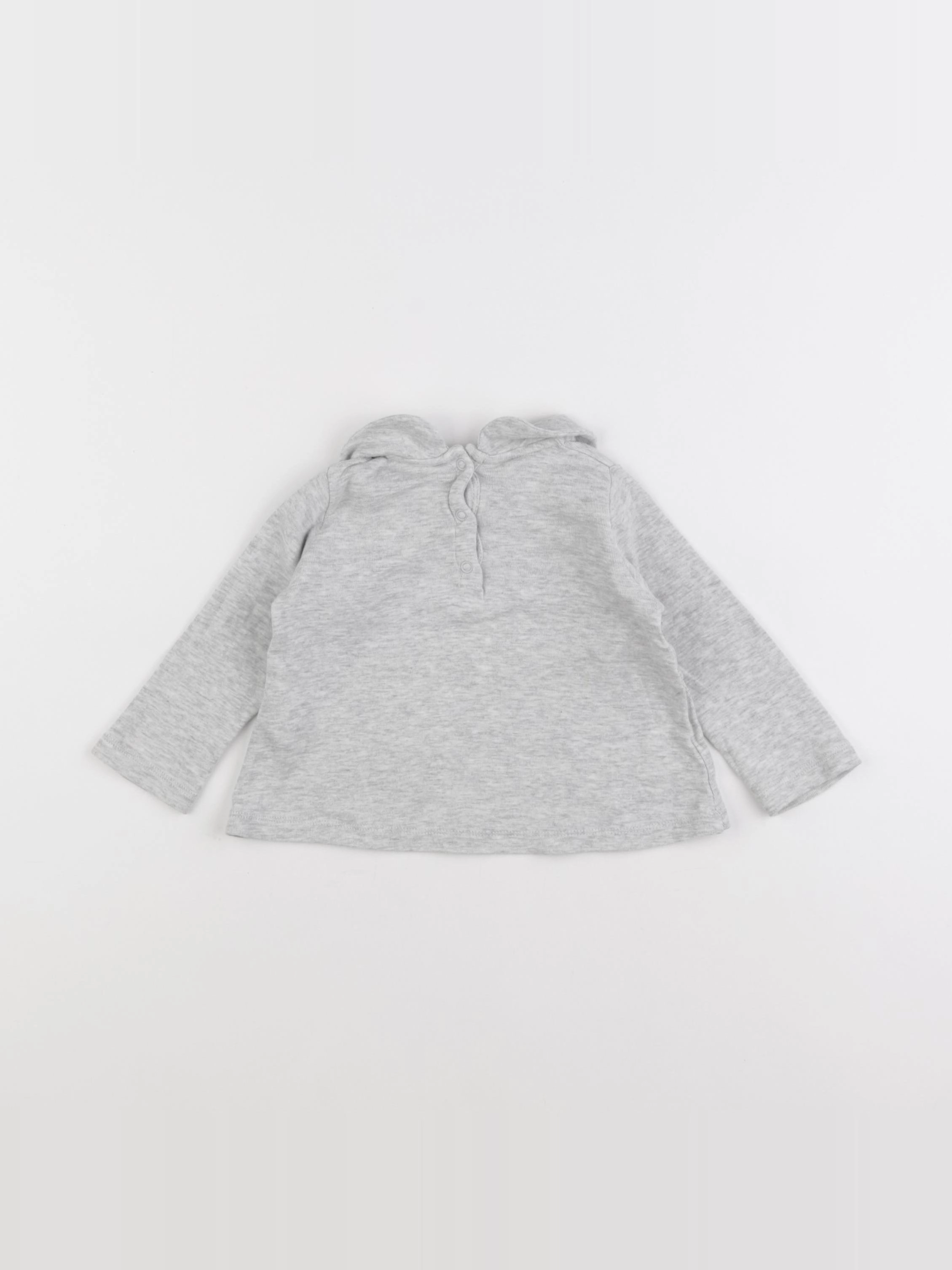 Petit Bateau - tee-shirt gris - 12 mois