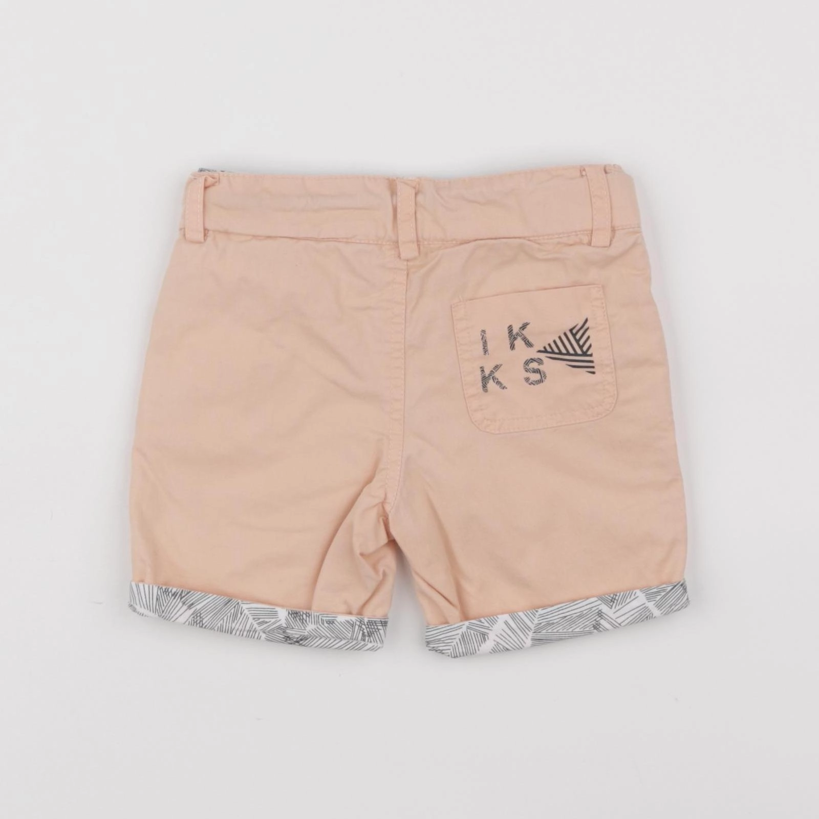 IKKS - short réversible blanc, orange - 6 mois