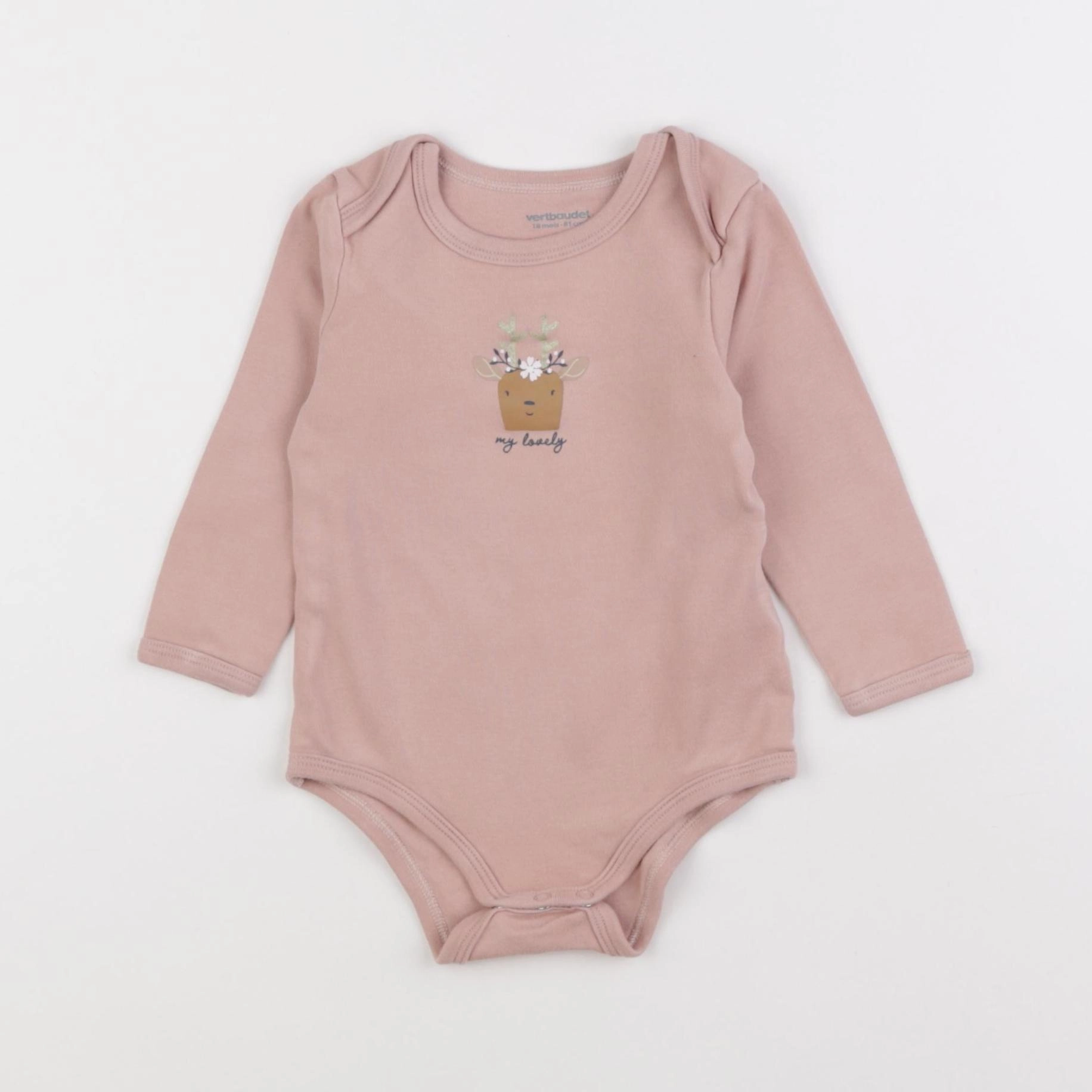 Vertbaudet - body rose - 18 mois
