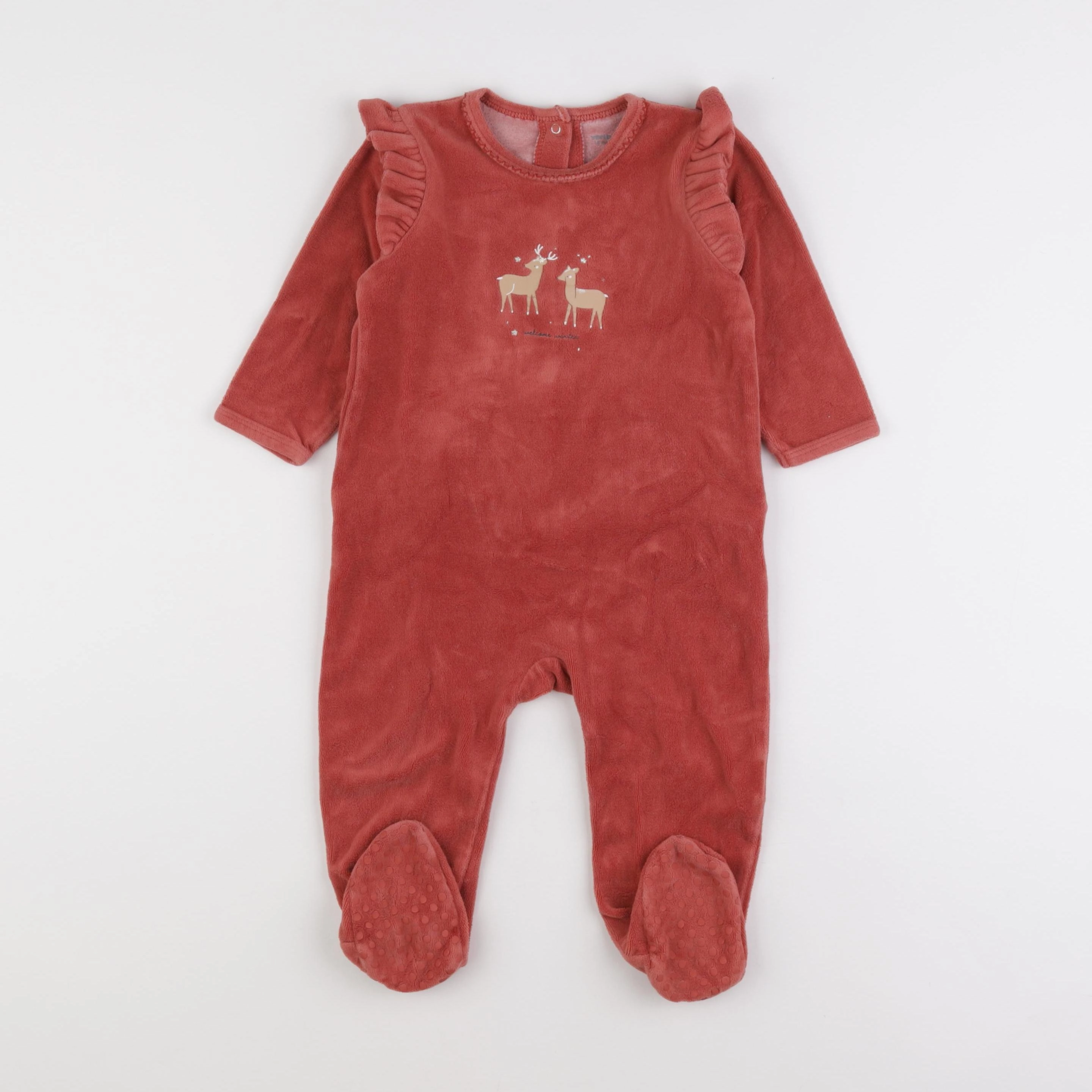 Vertbaudet - pyjama velours rouge - 18 mois