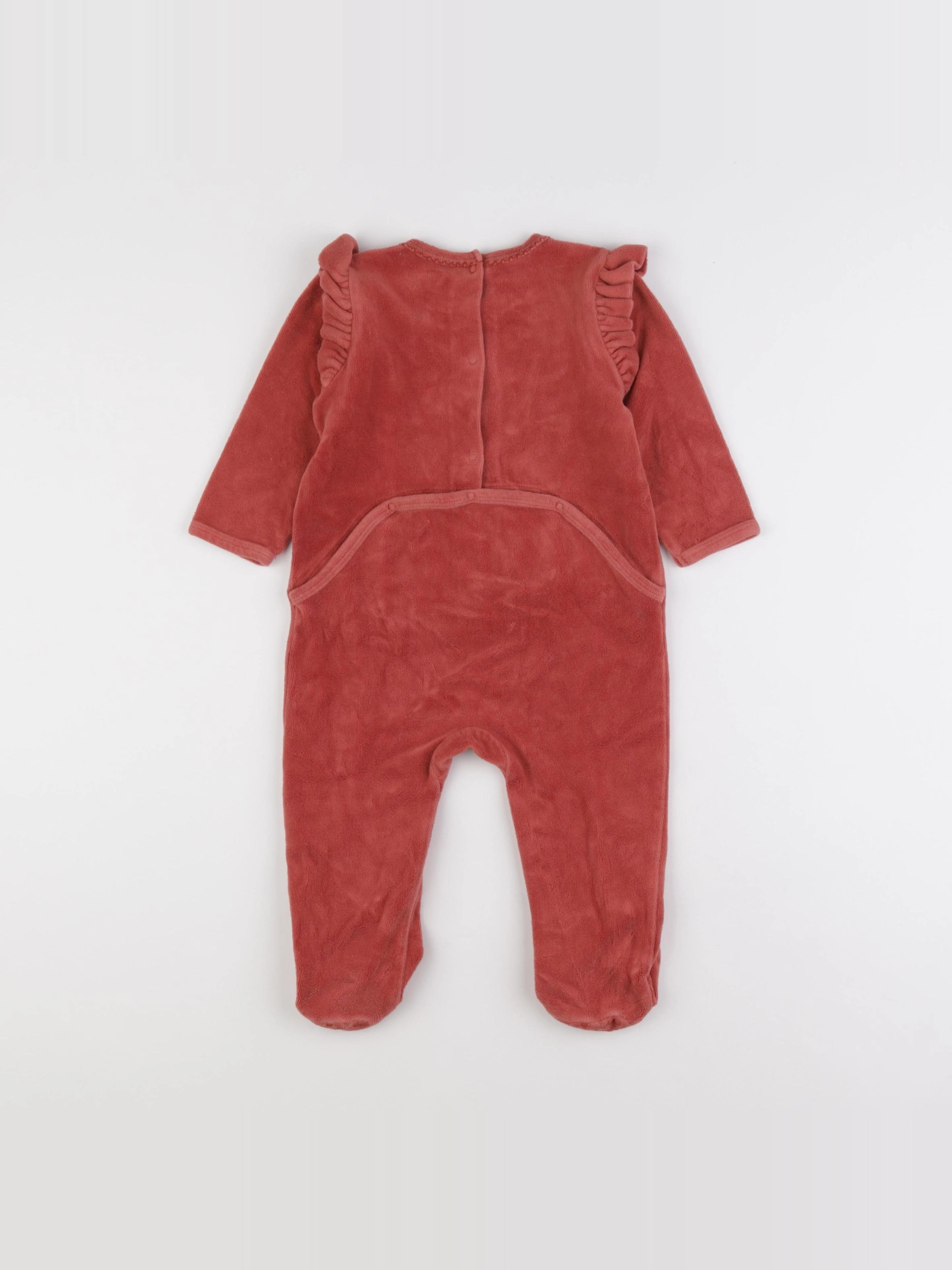 Vertbaudet - pyjama velours rouge - 18 mois