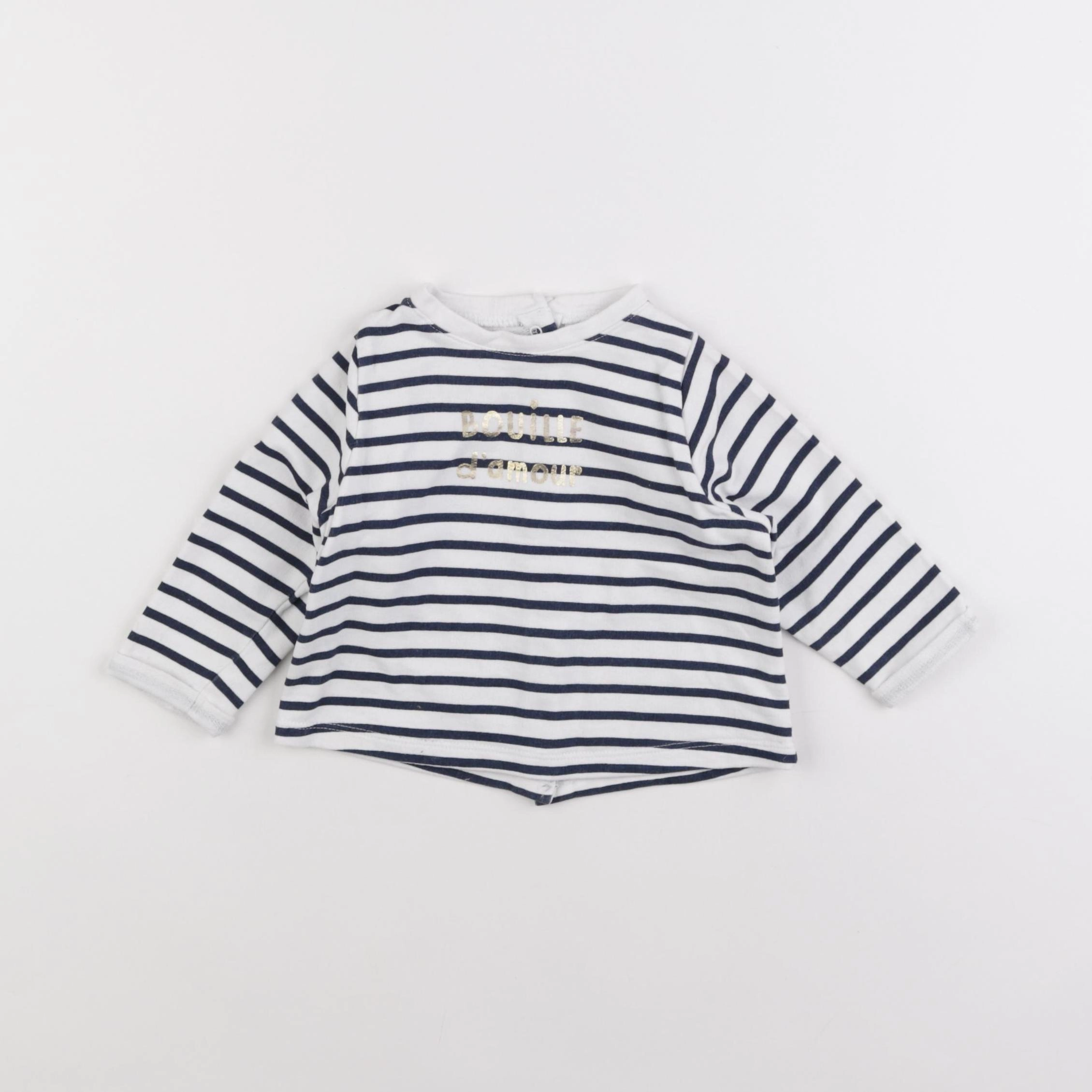 Tape à l'oeil - sweat bleu, blanc - 9 mois