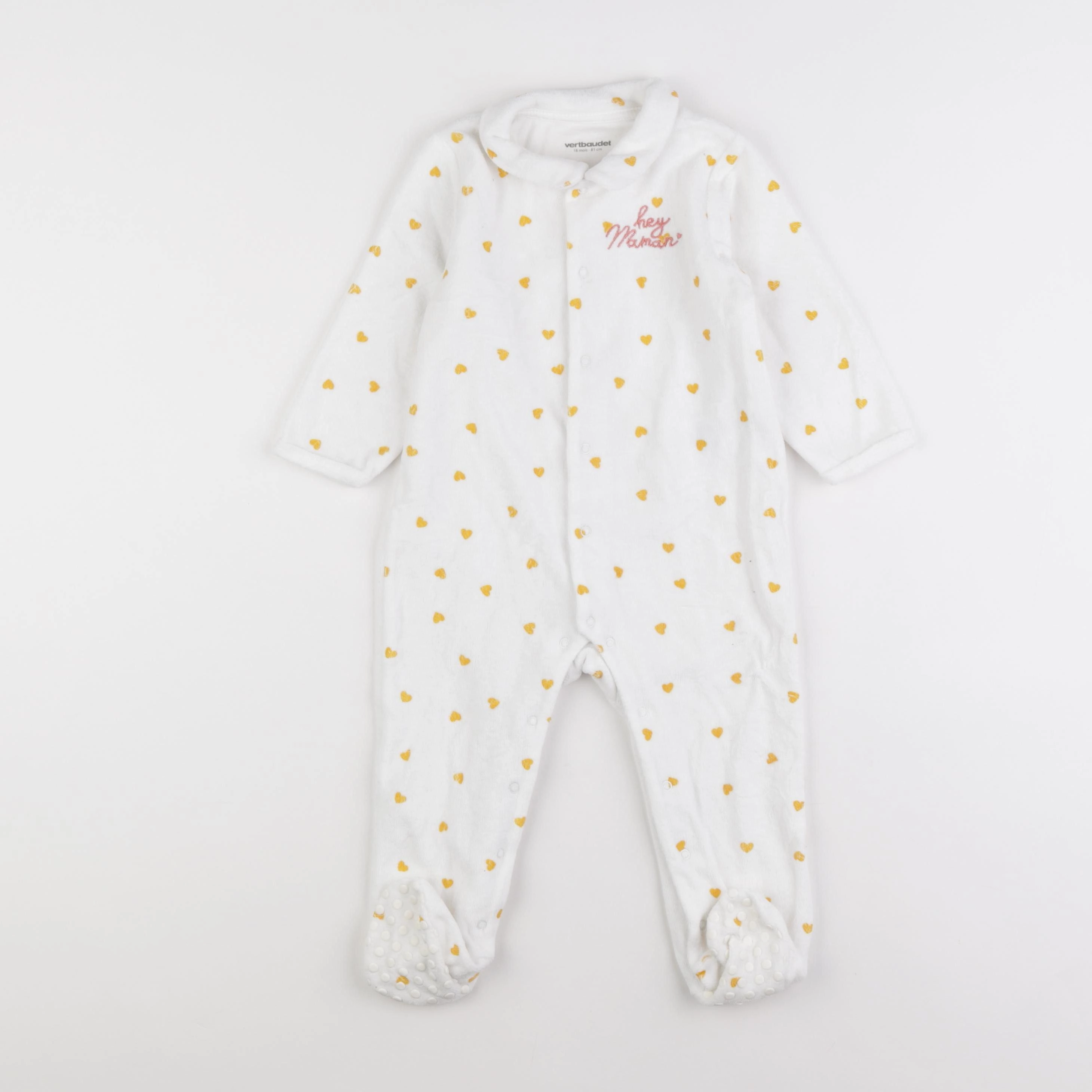 Vertbaudet - pyjama velours jaune - 18 mois