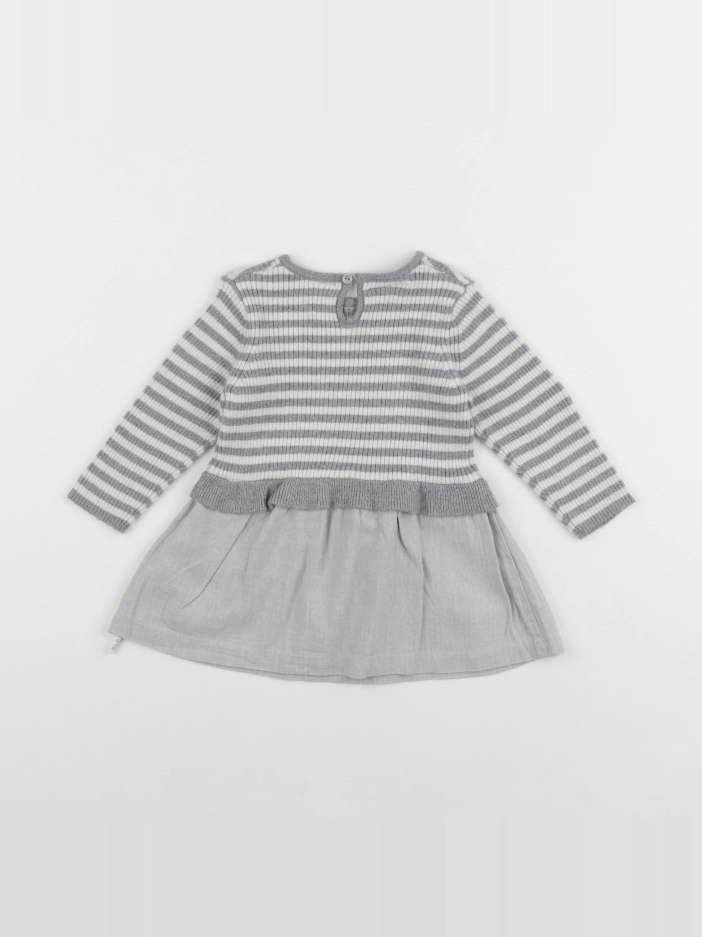 Zara - robe gris - 6/9 mois