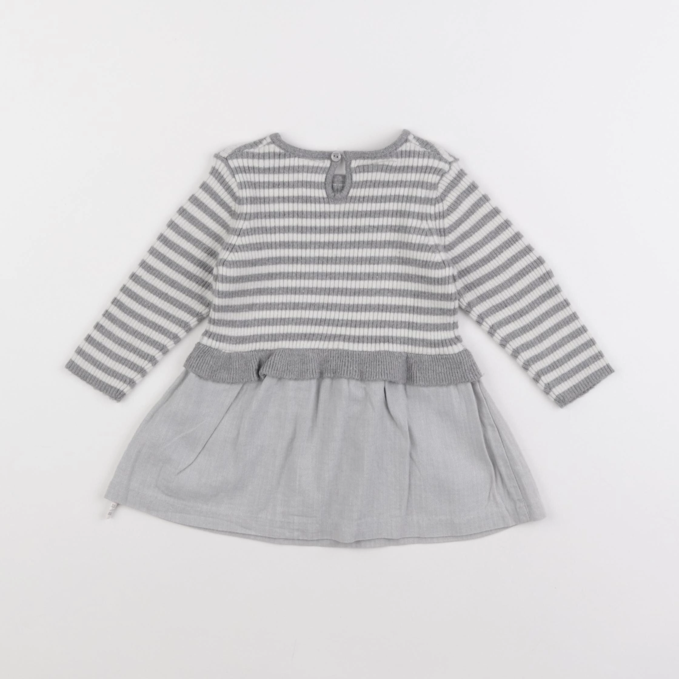 Zara - robe gris - 6/9 mois