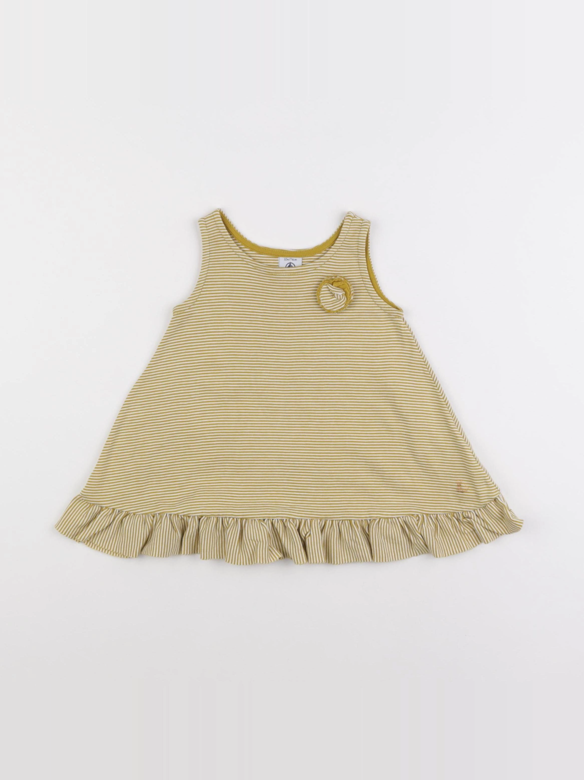 Petit Bateau - robe jaune - 12 mois