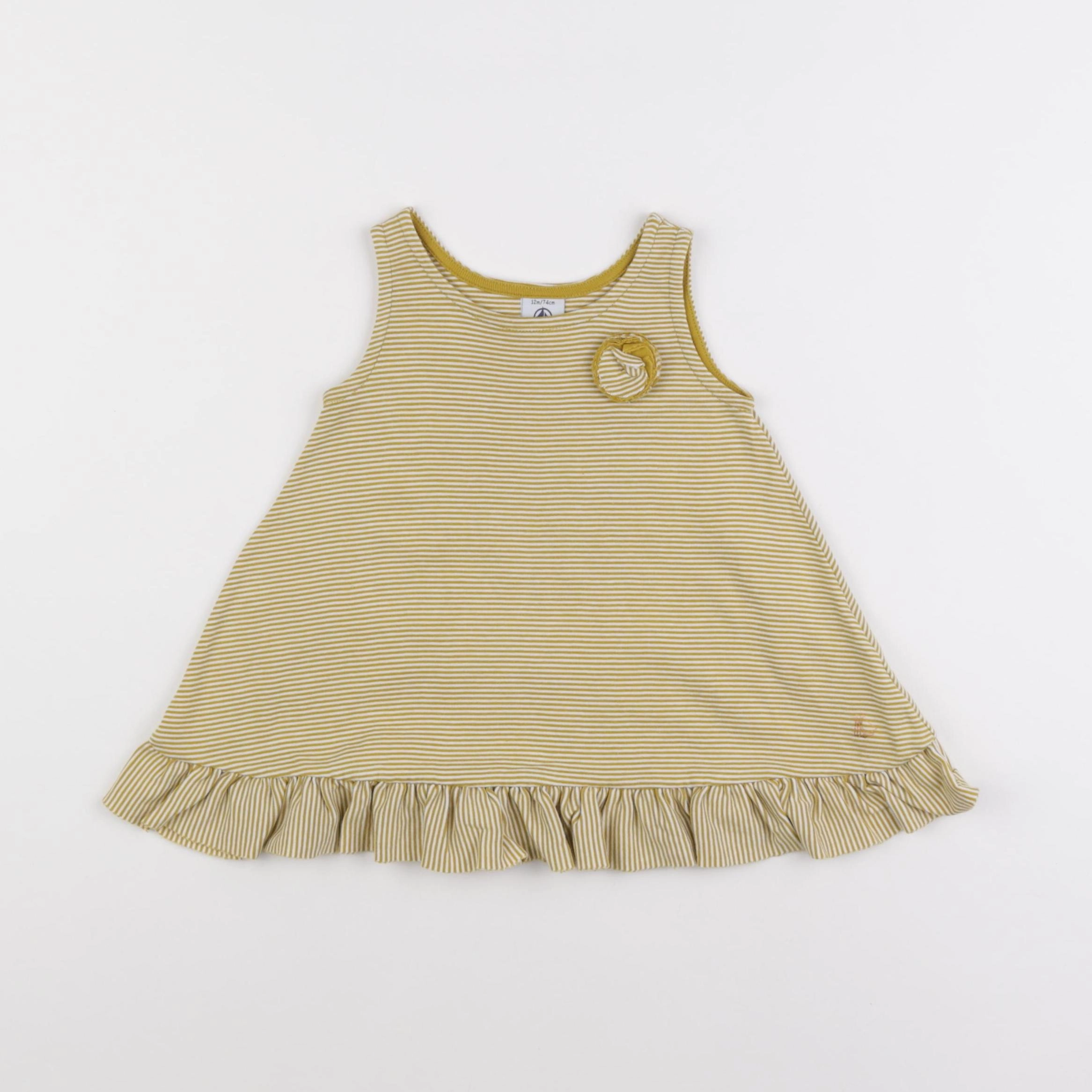 Petit Bateau - robe jaune - 12 mois
