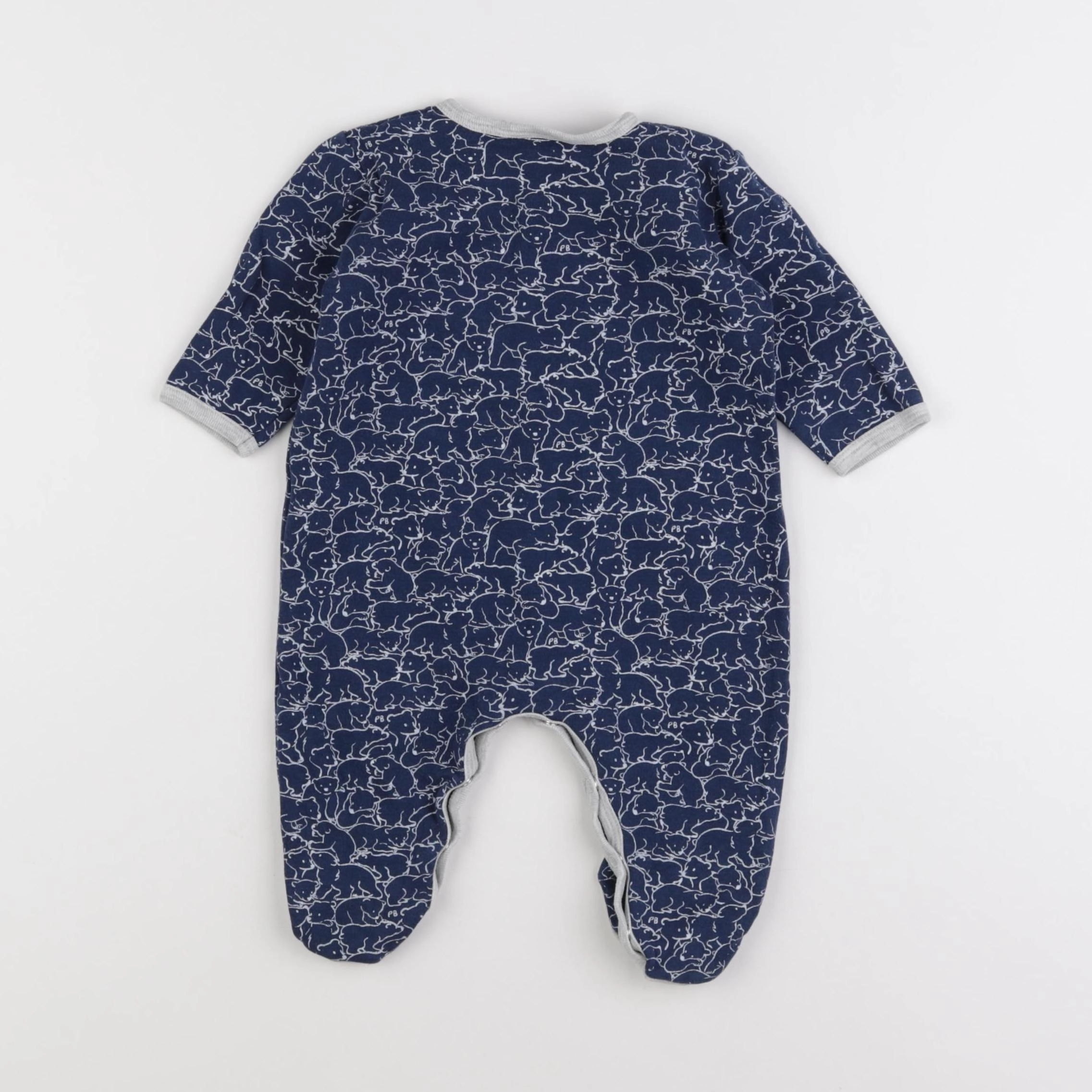 Petit Bateau - pyjama coton bleu - 6 mois